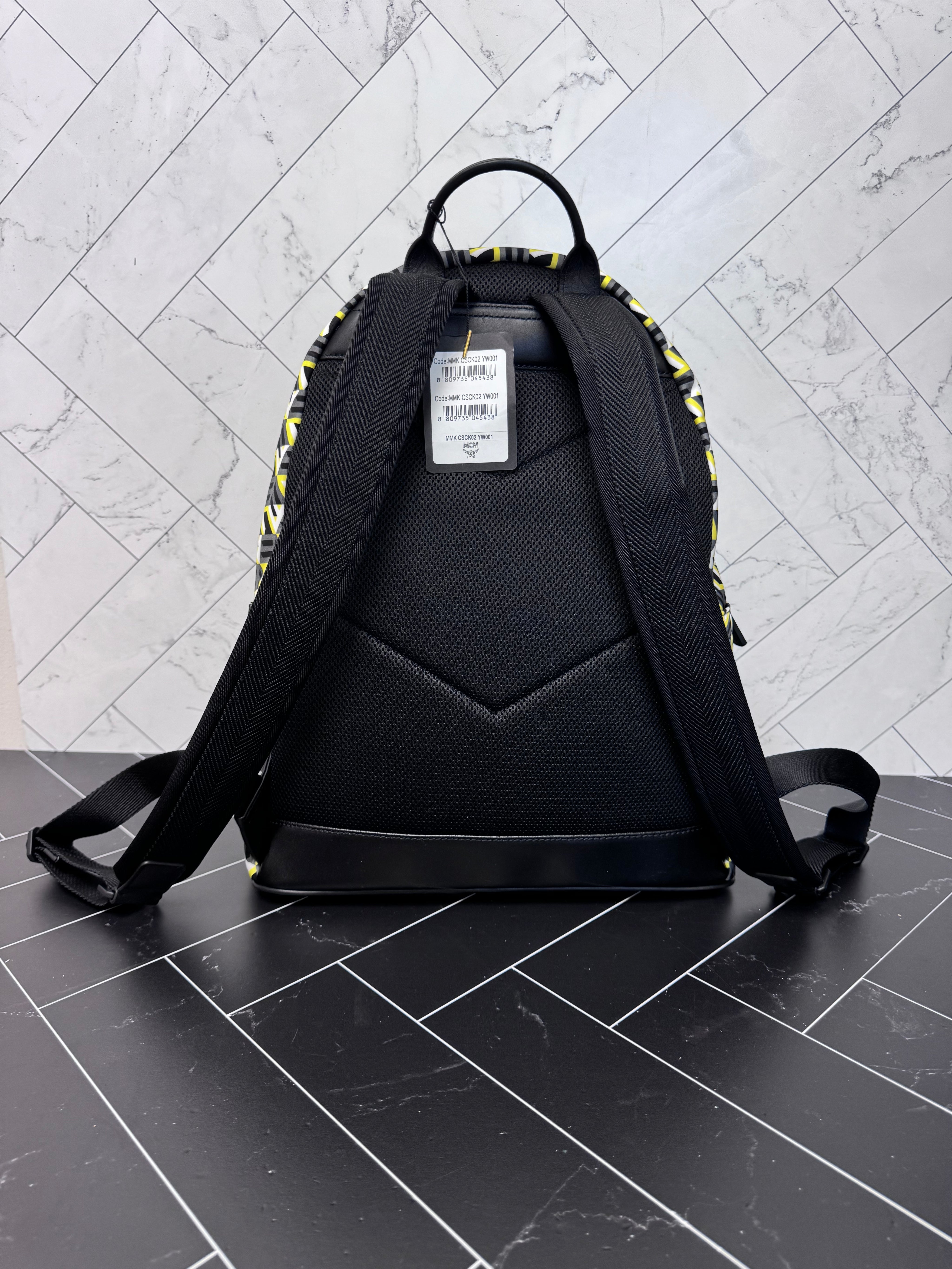 BRAND NEW MCM Cubic Logo Nylon Backpack