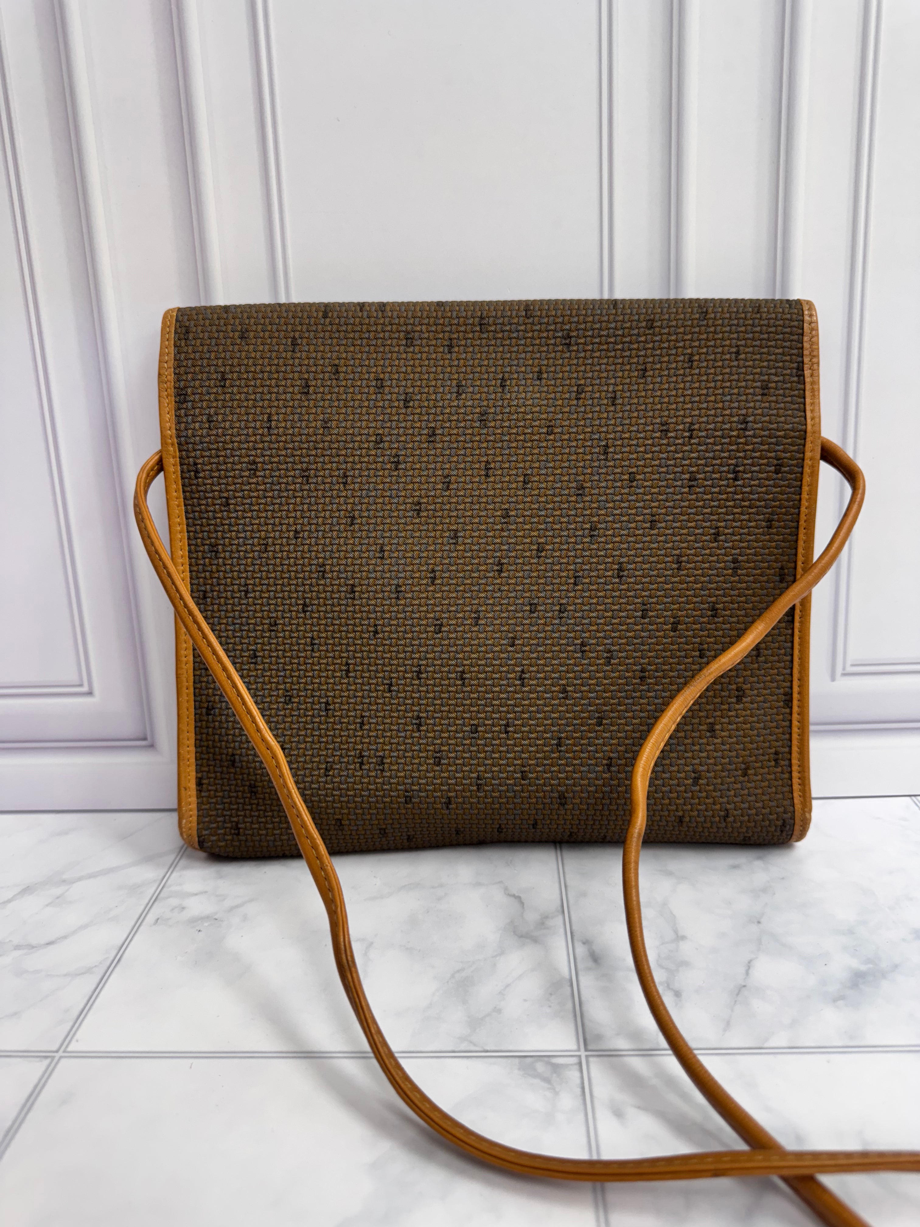 *DONS DROP* Saint Laurent YSL Brown Tweed Flap Crossbody Bag