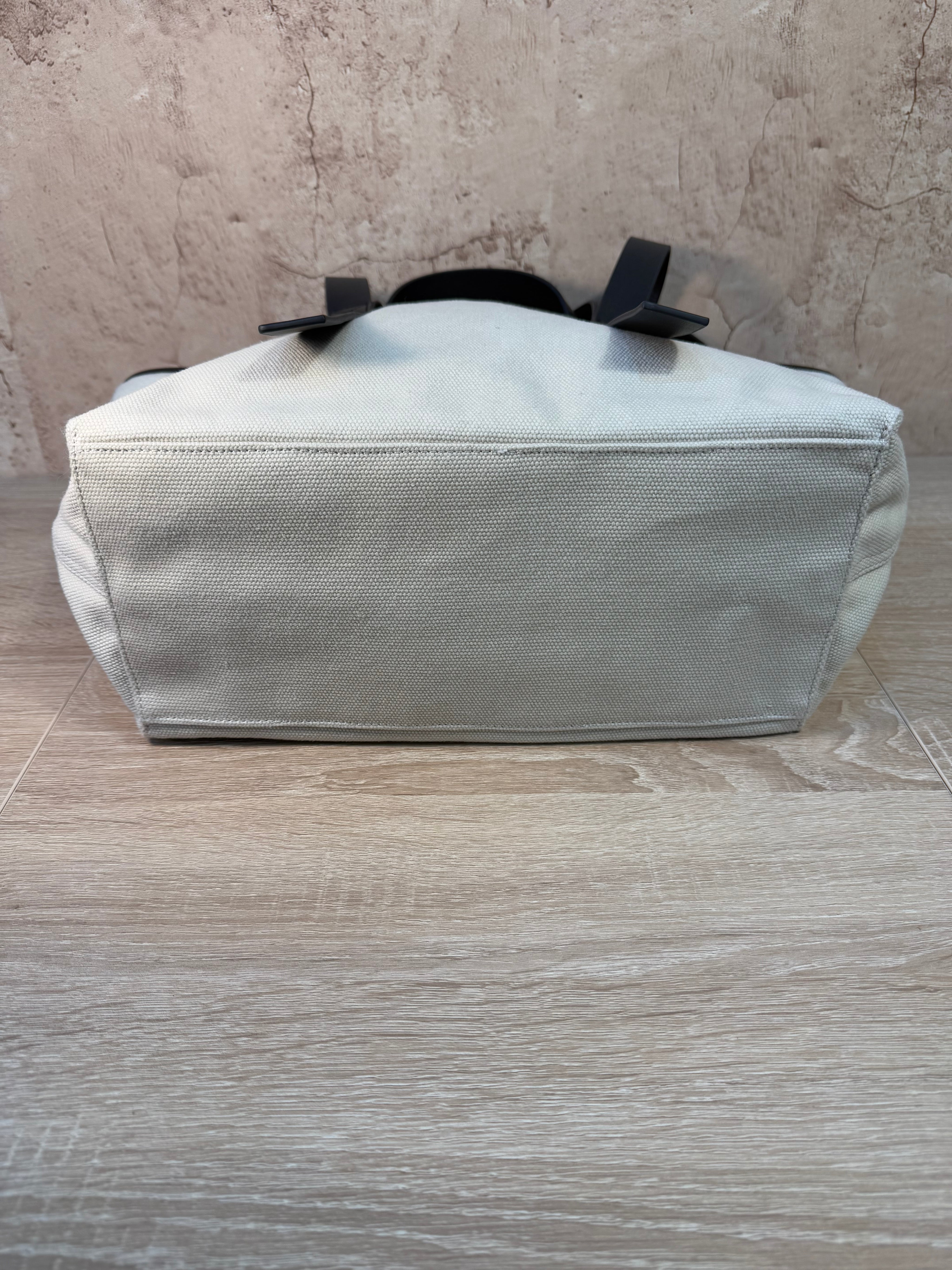 BRAND NEW- Off White Canvas & Leather Tote Bag