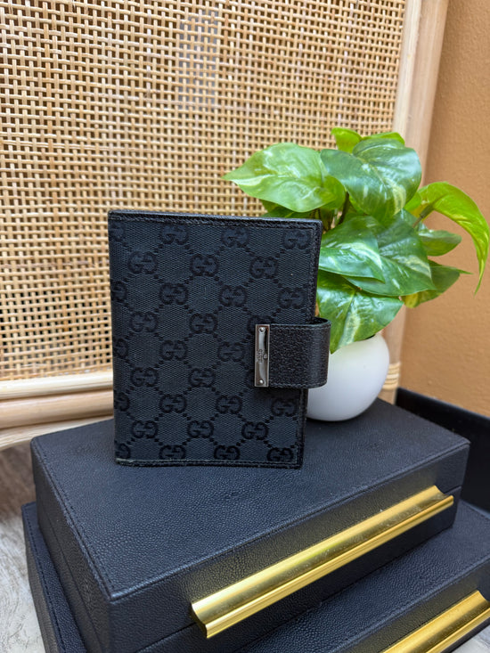 Gucci Black Canvas Passport Agenda