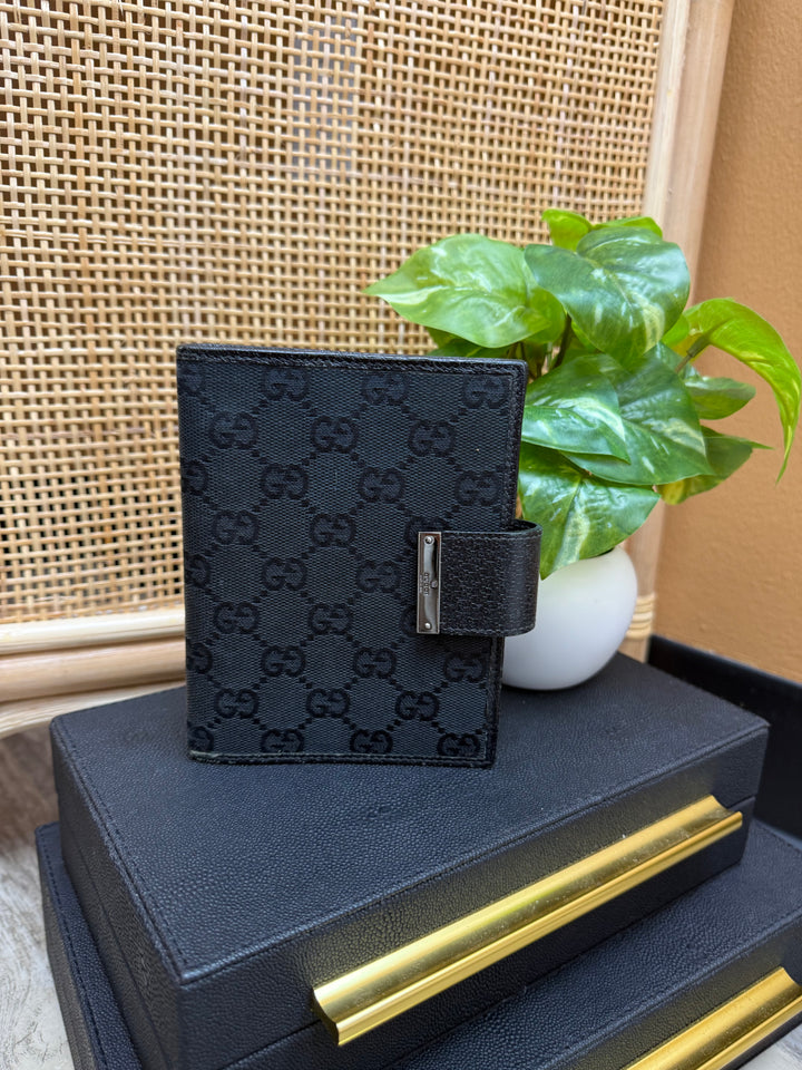 Gucci Black Canvas Passport Agenda