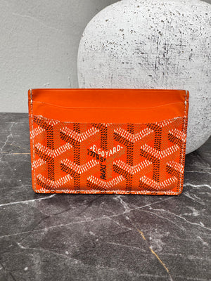 Goyard Orange Goyardine Coated Canvas Saint-Sulpice Card Holder