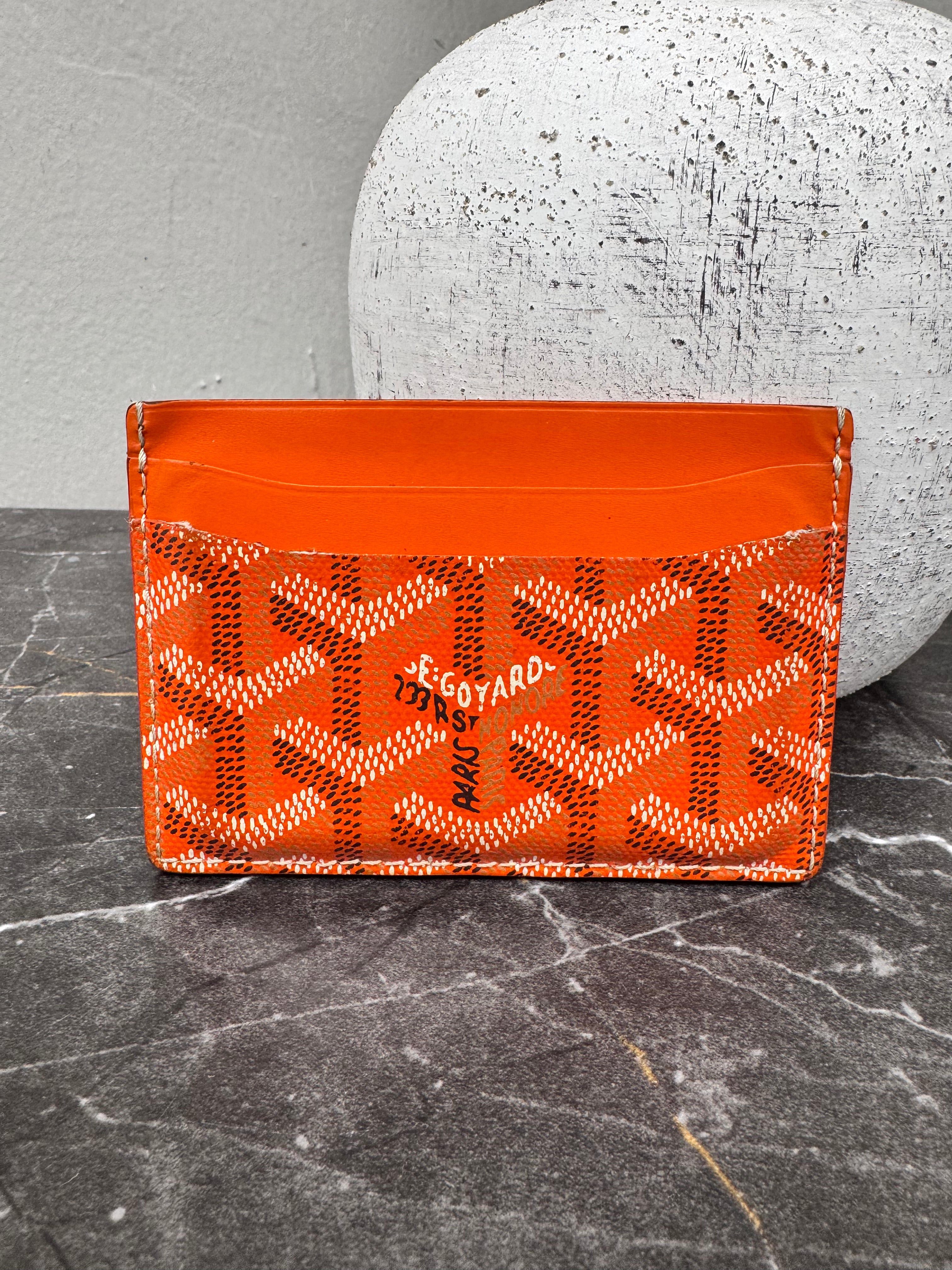 Goyard Orange Goyardine Coated Canvas Saint-Sulpice Card Holder