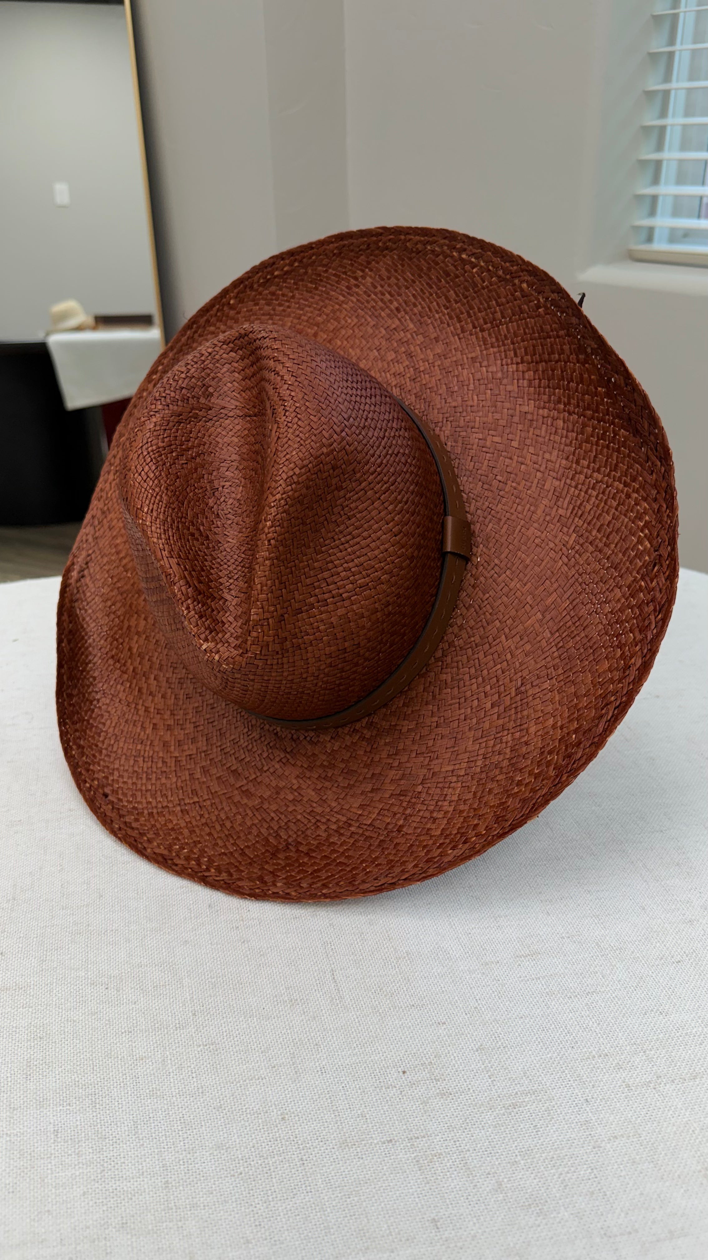 Gucci Brown Raffia Wide Brim Hat