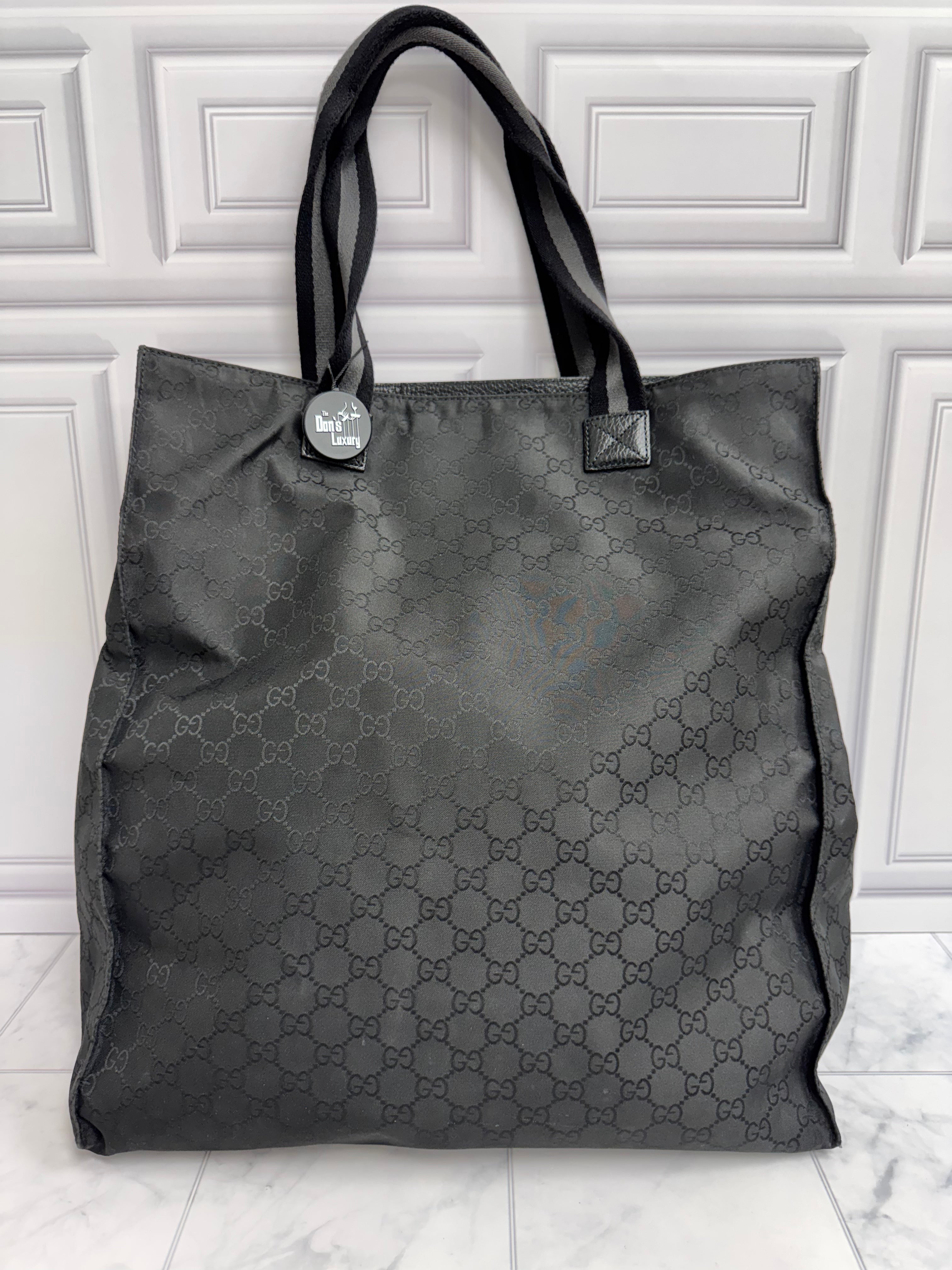 *DONS DROP* Gucci Black Nylon GG Monogram Tote Bag