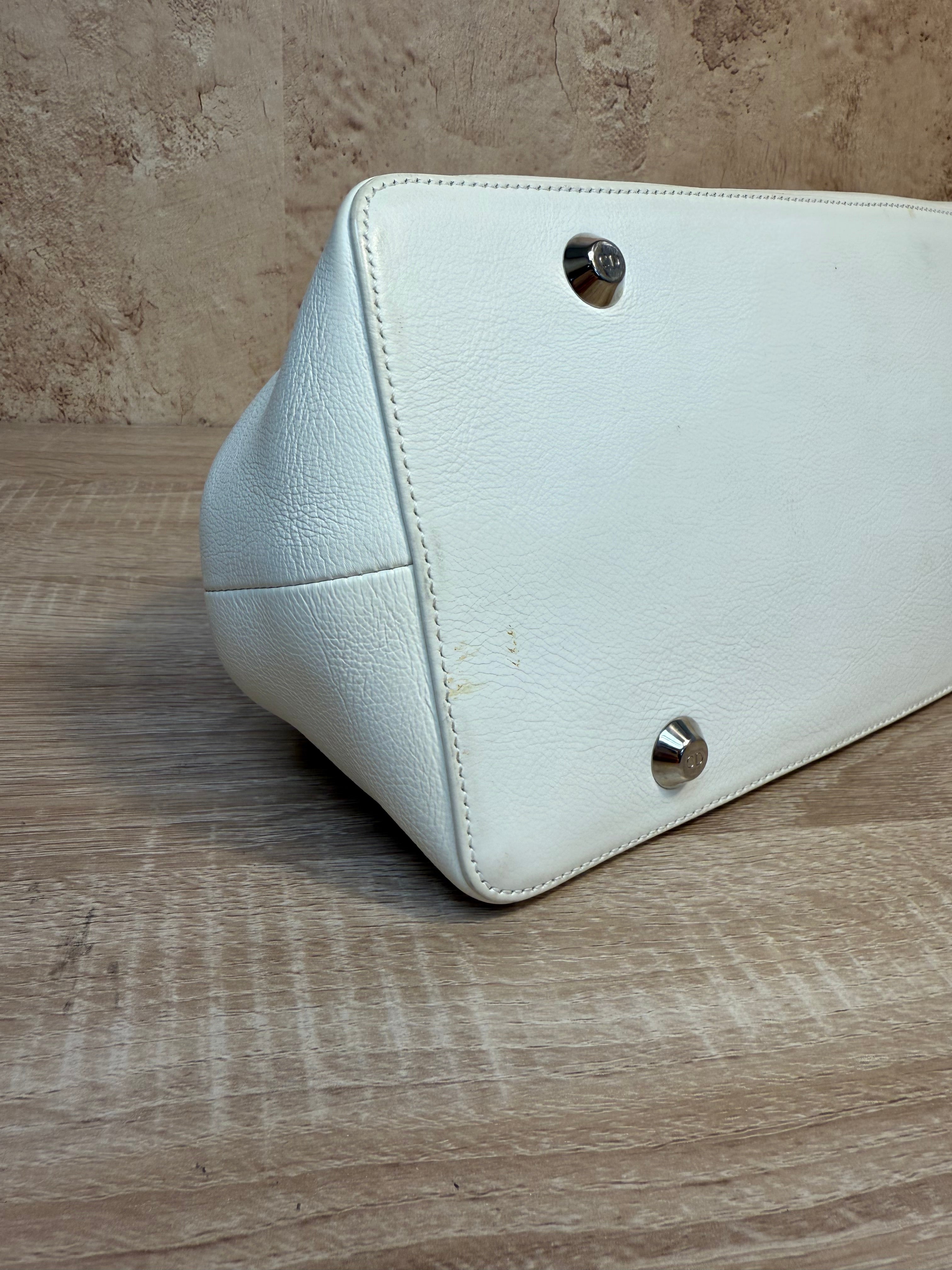 Christian Dior Ivory Leather Flight Shoulder Bag