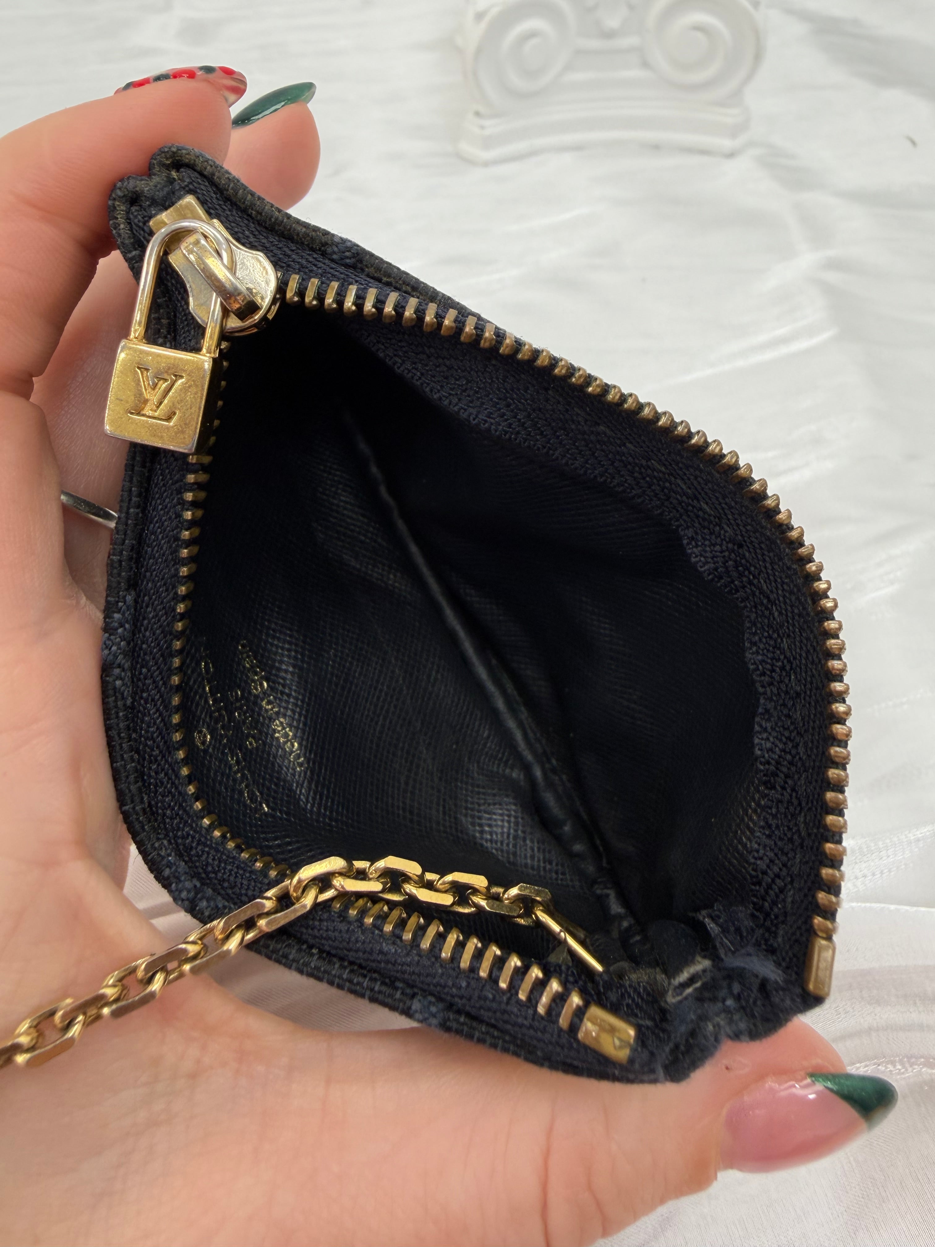 Louis Vuitton Navy Blue Mini Lin Key Cles