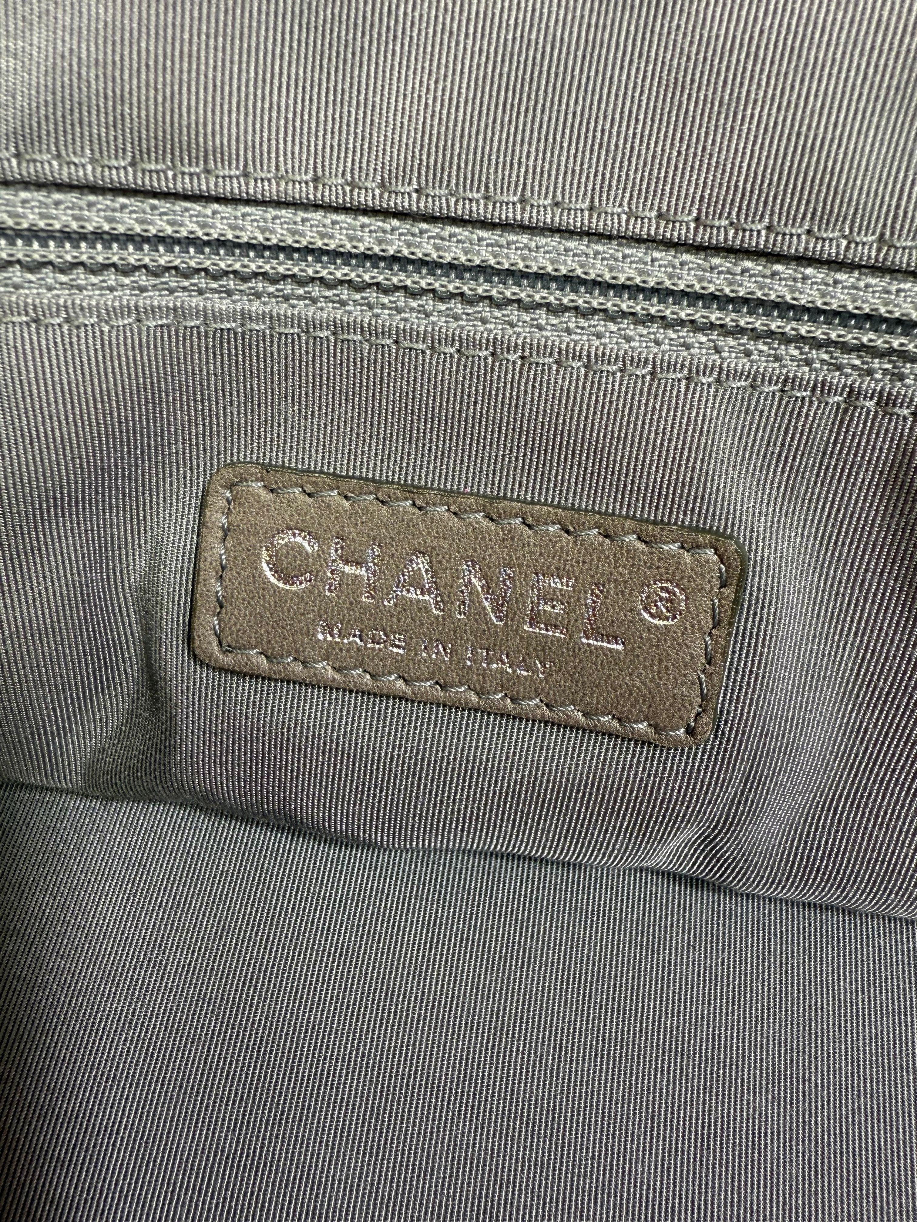 Chanel Metallic Pink Cracked Calfskin Leather Modern Chain Tote