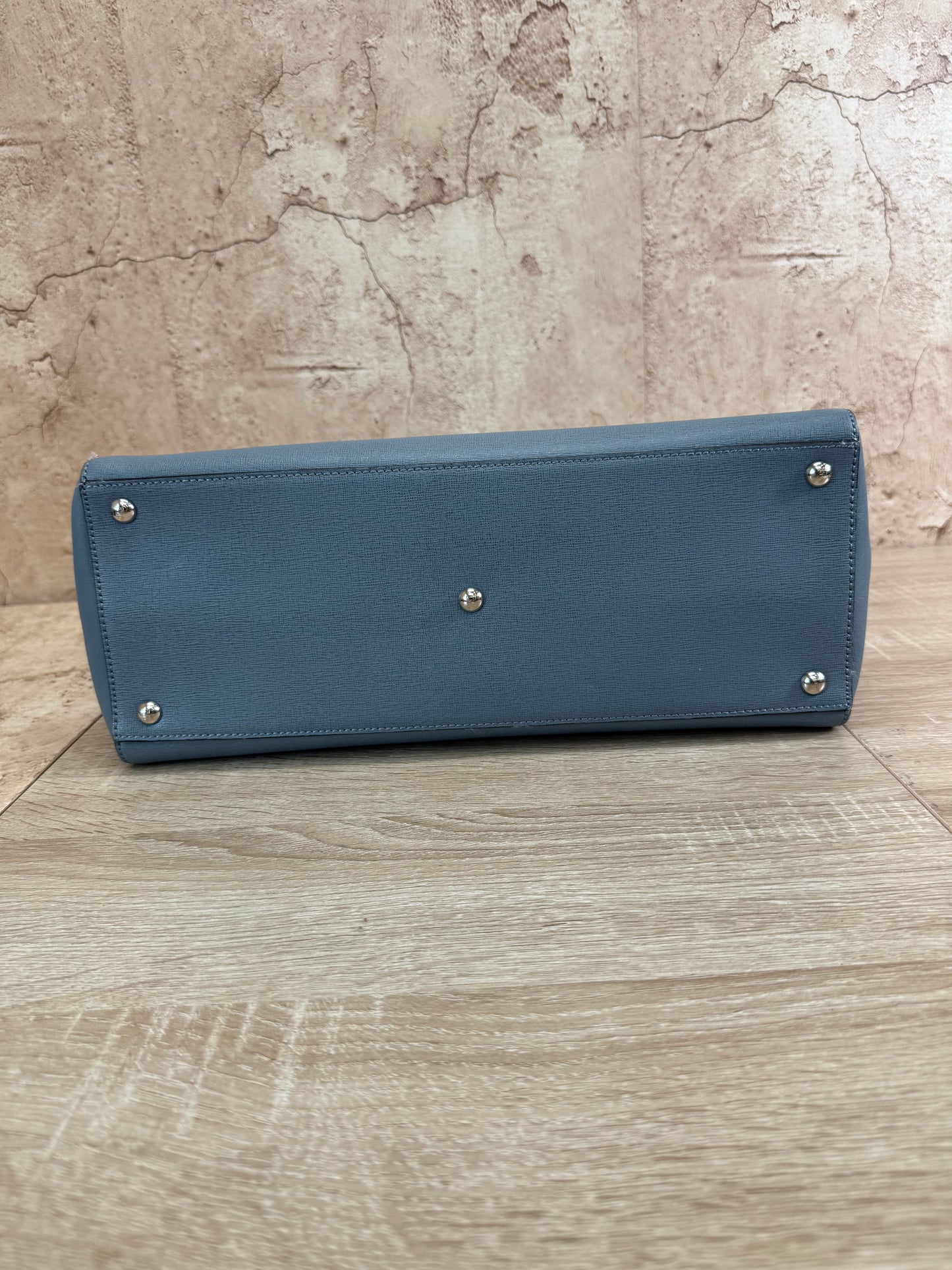 Fendi Light Blue Leather 2Jours Tote