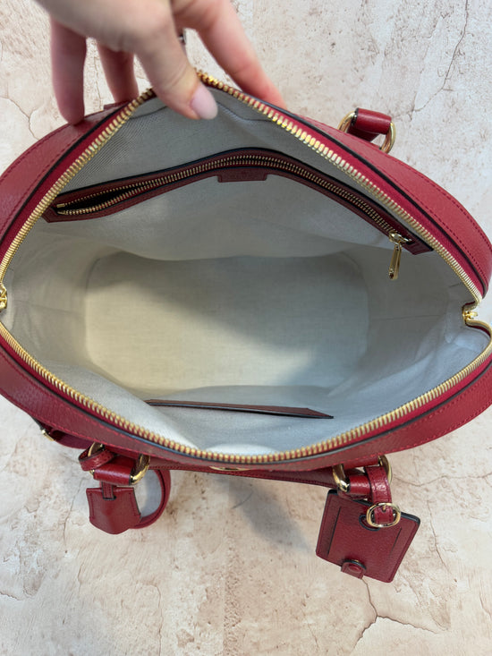 LIKE NEW- Gucci Red Savoy Web Bowling Tote