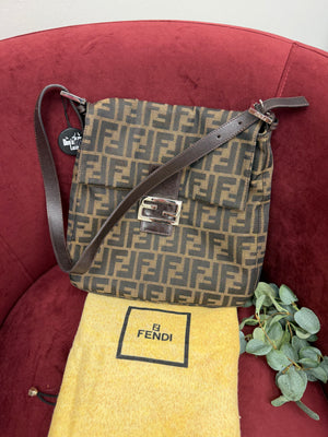 Fendi Brown Zucca Canvas Mama Forever Shoulder Bag