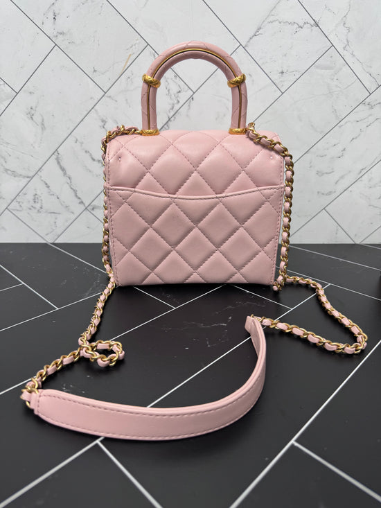 Chanel Pink Mini Square Top Handle Bag