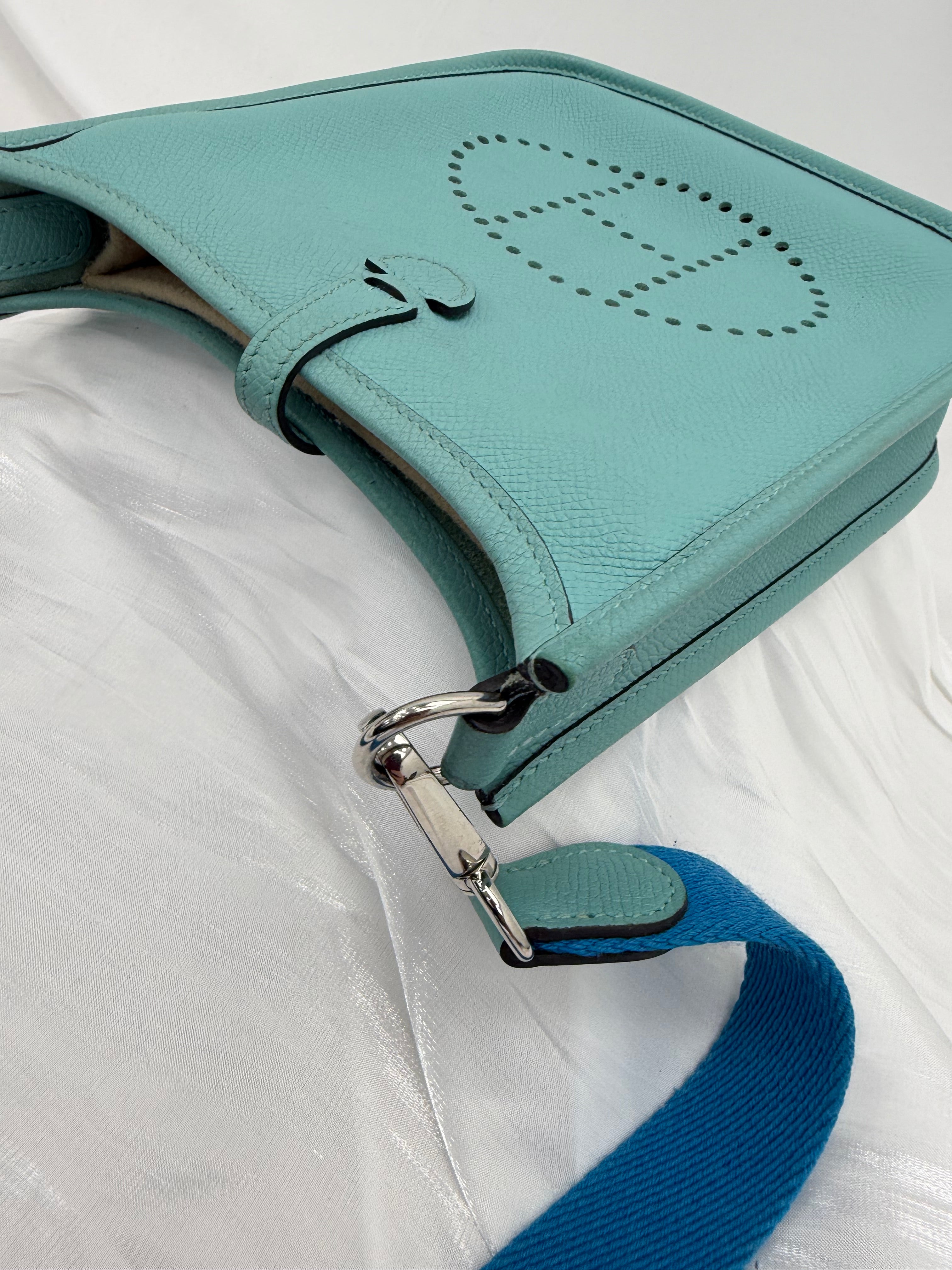 Hermes Blue & Mint Epsom Evelyn TPM