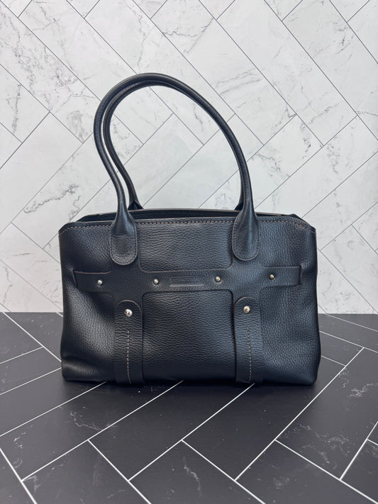 Salvador Ferragamo Black Leather Shoulder Bag