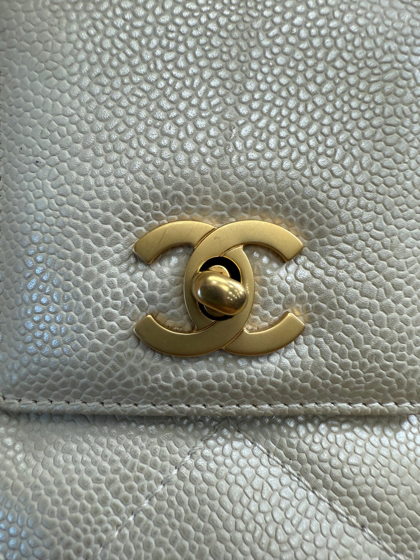 Chanel Pearl Quilted Caviar Shoulder Bag