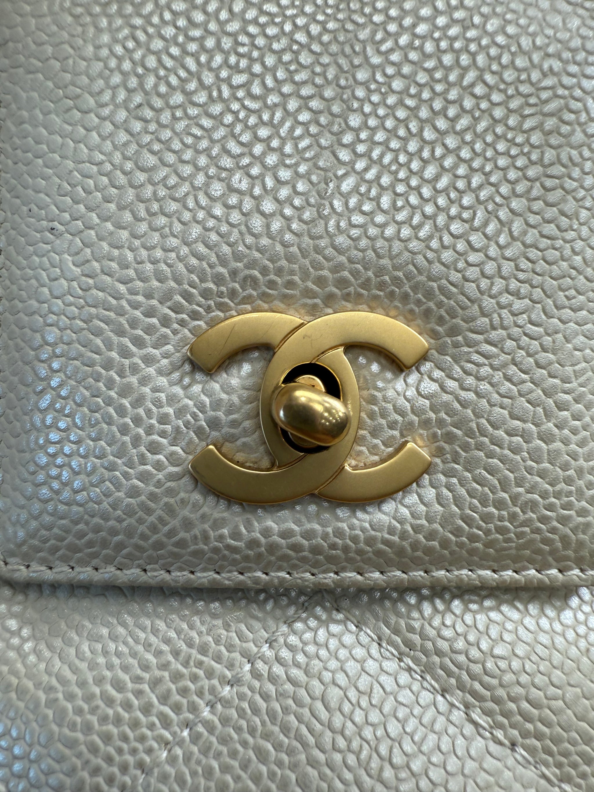 Chanel Pearl Quilted Caviar Shoulder Bag