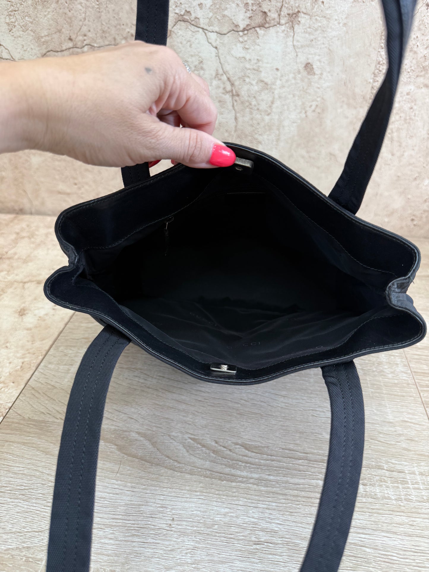 Gucci Black Canvas Tote Bag