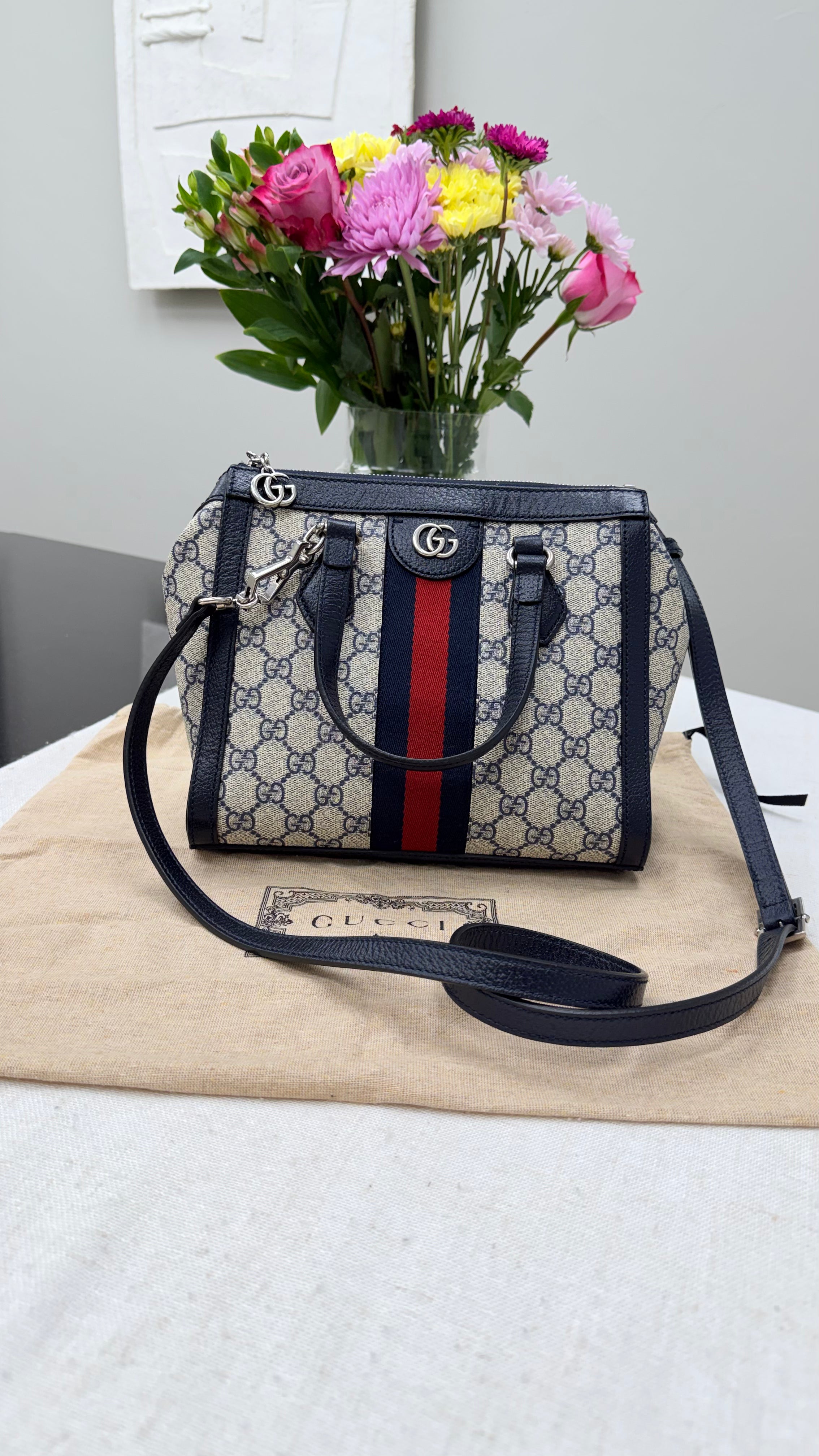 *DONS DROP* Gucci Blue Supreme Canvas & Ophidia Tote Bag
