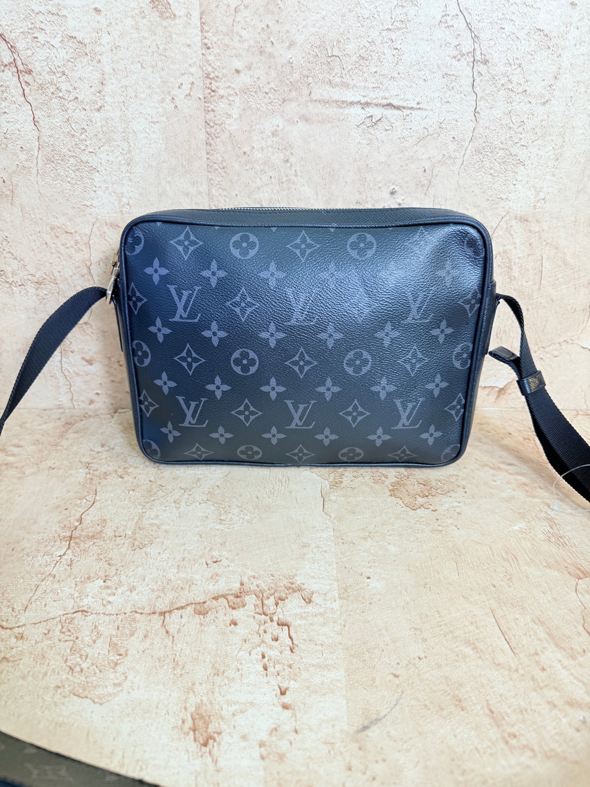 Louis Vuitton Black Taiga Monogram Eclipse Outdoor Messenger Bag