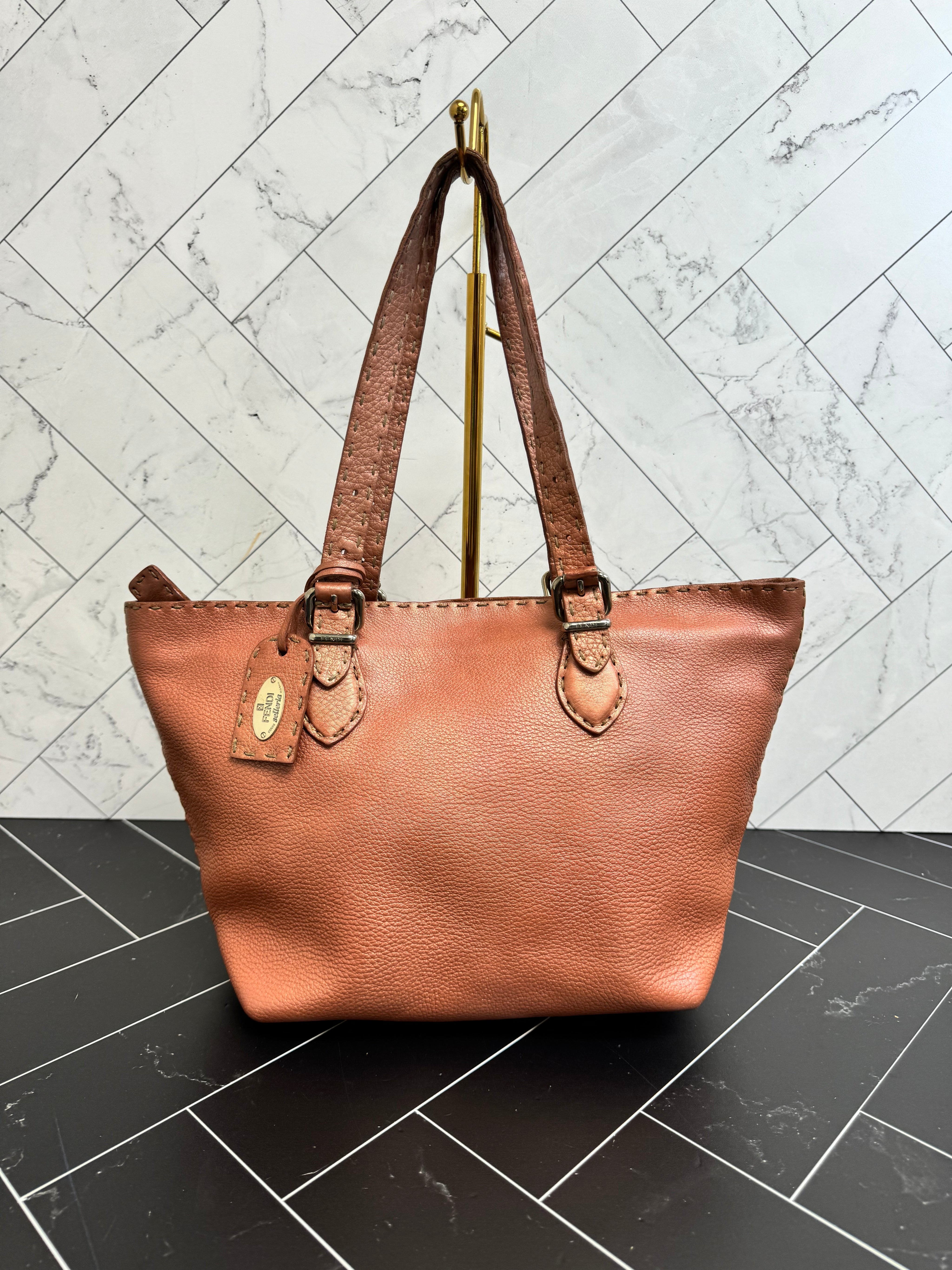 Fendi Metallic Pink Tote Bag