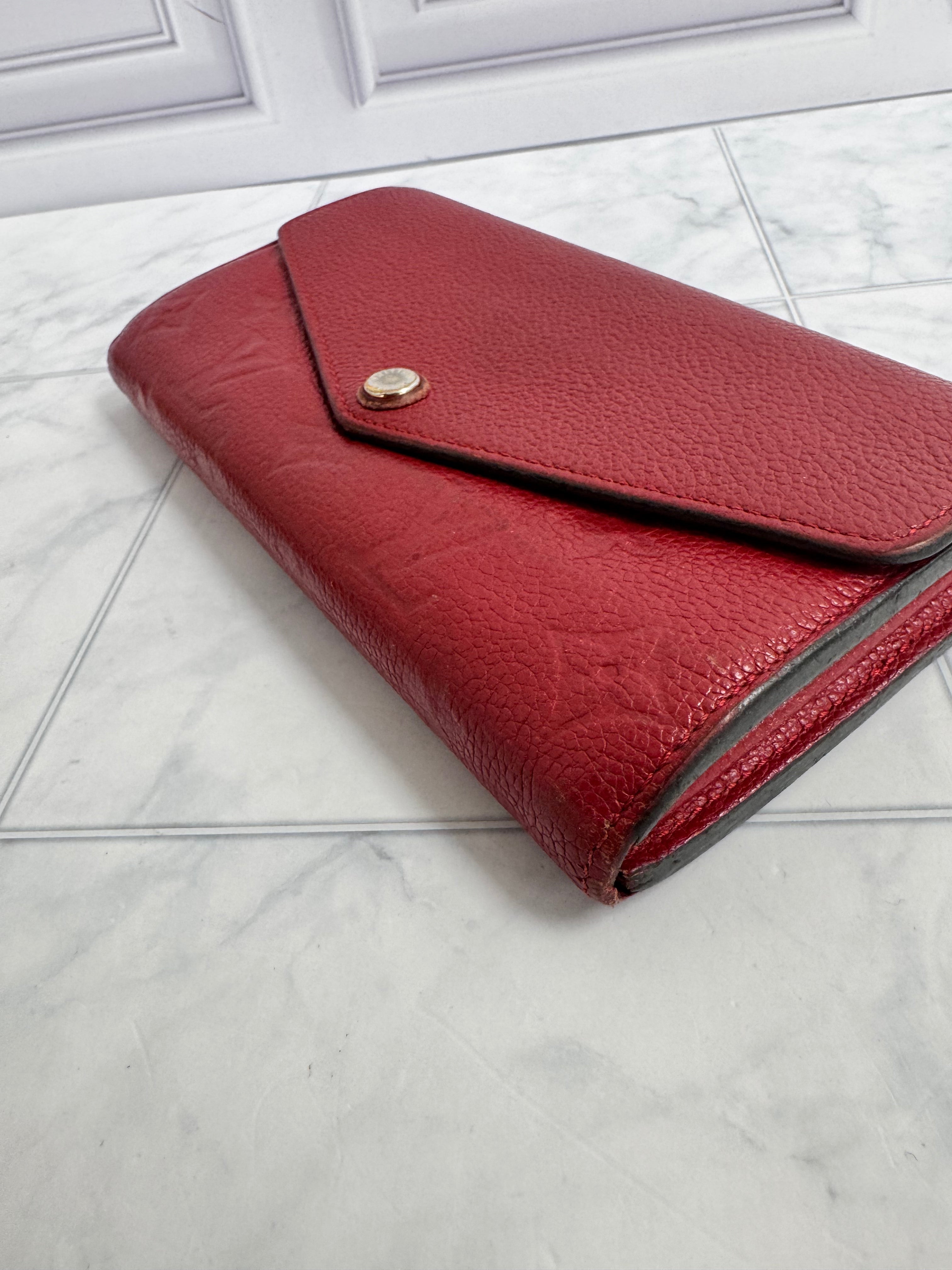 Louis Vuitton Red Monogram Empreinte Sarah Wallet