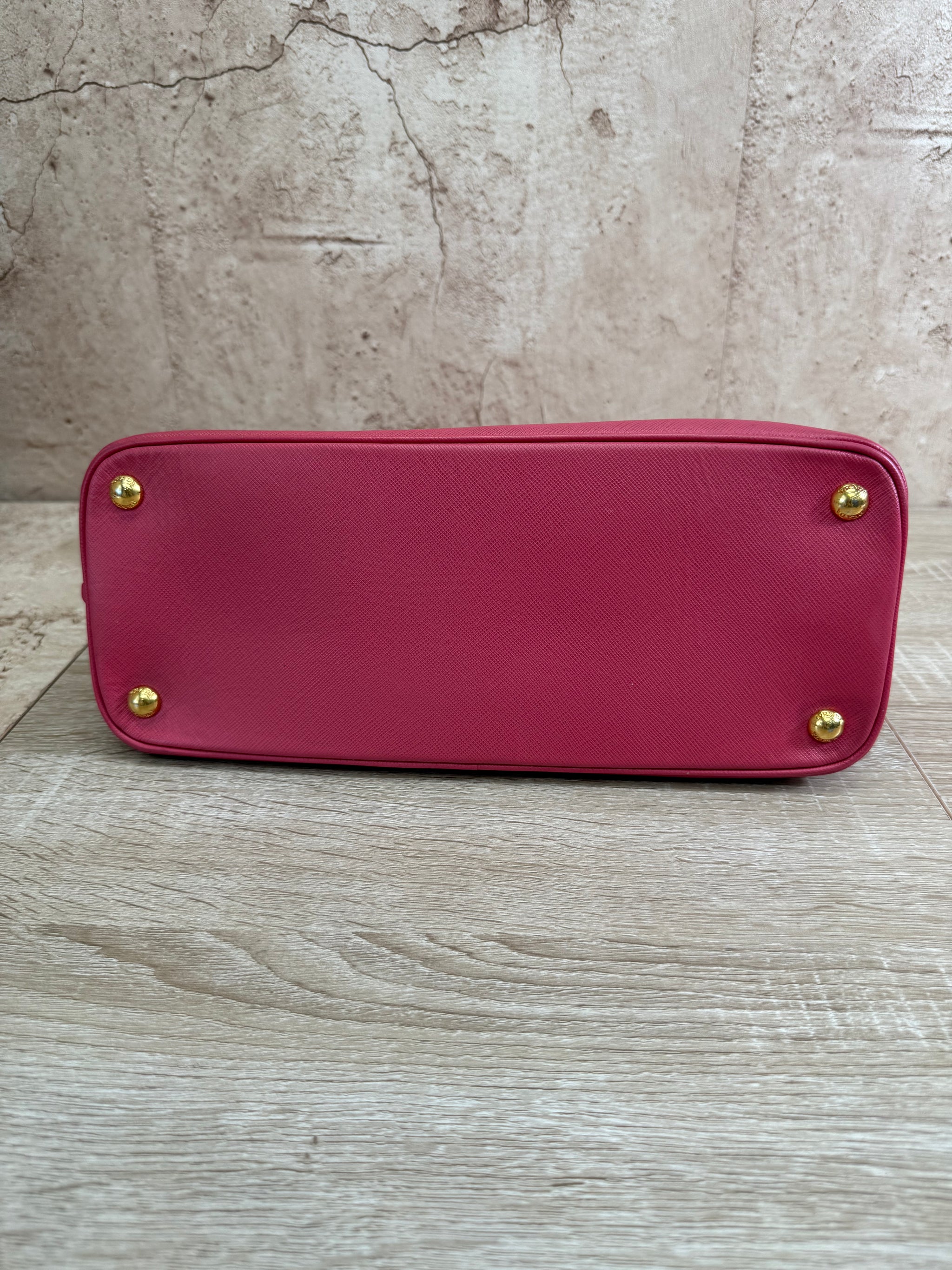 Prada Pink Saffiano Leather Dome 2way Bag