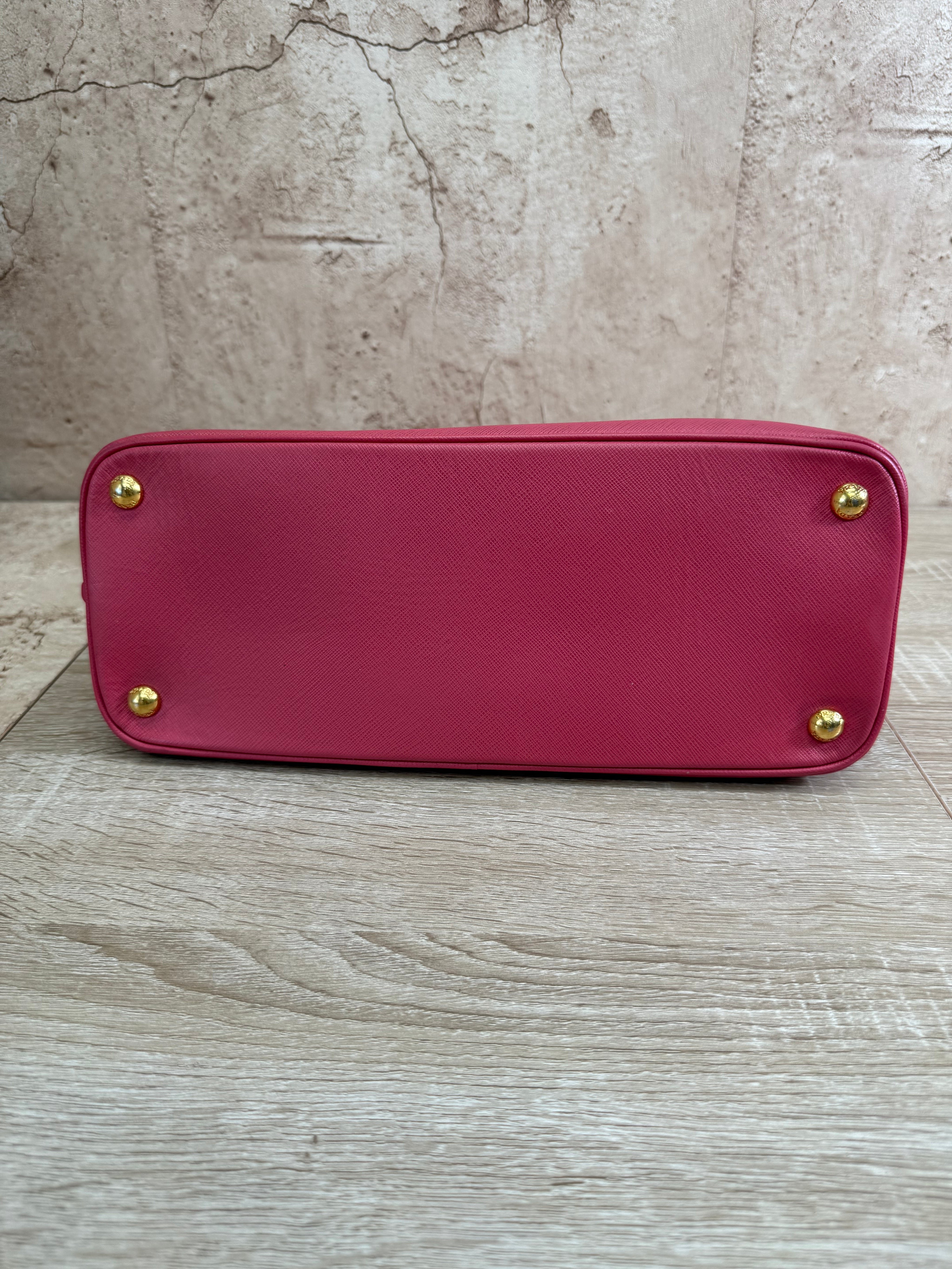 Prada Pink Saffiano Leather Dome 2way Bag