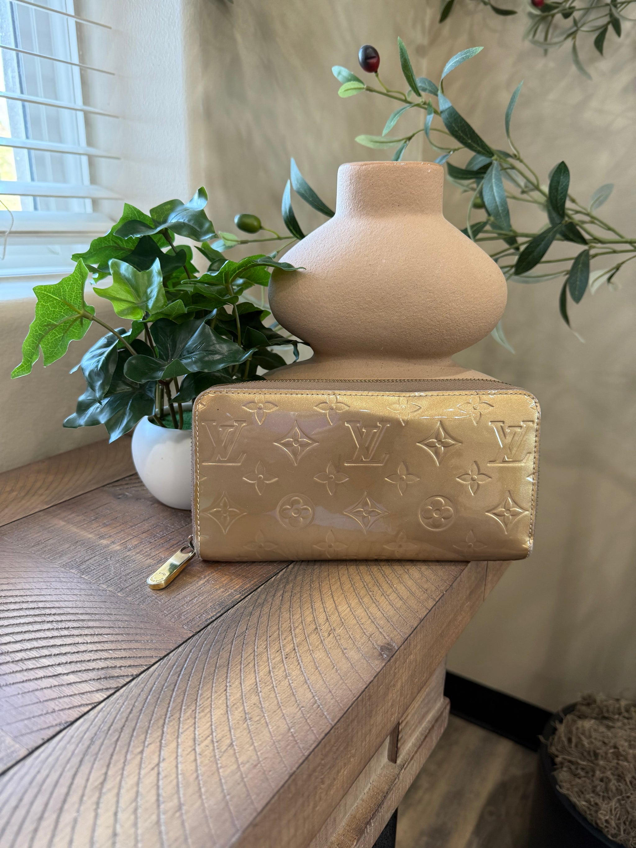 Louis Vuitton Gold Vernis Zippy Wallet