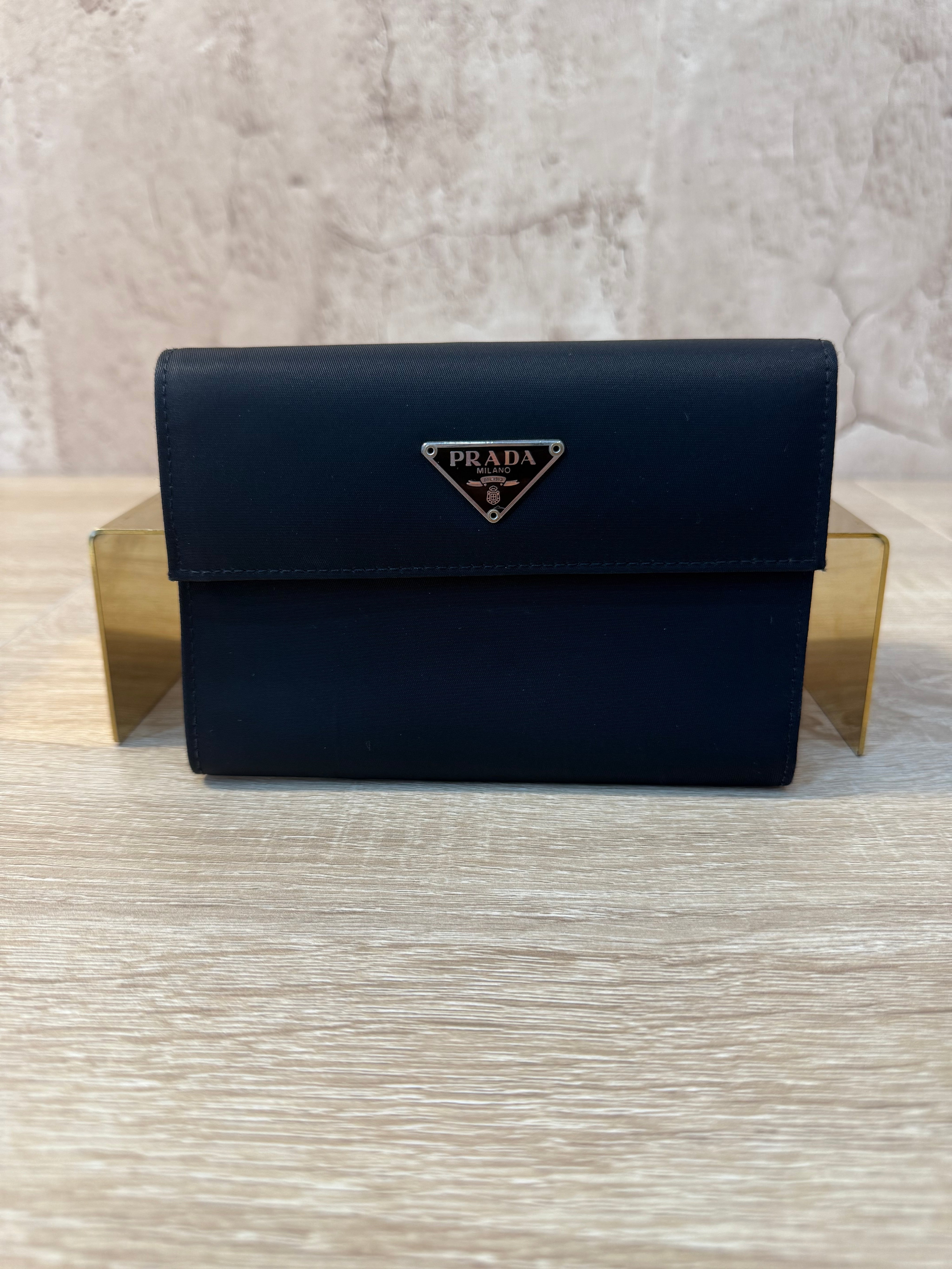 Prada Black Nylon Compact Wallet