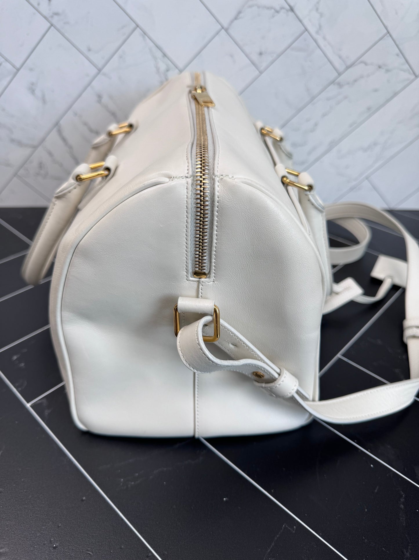 Saint Laurent White Leather 2way Crossbody Bag