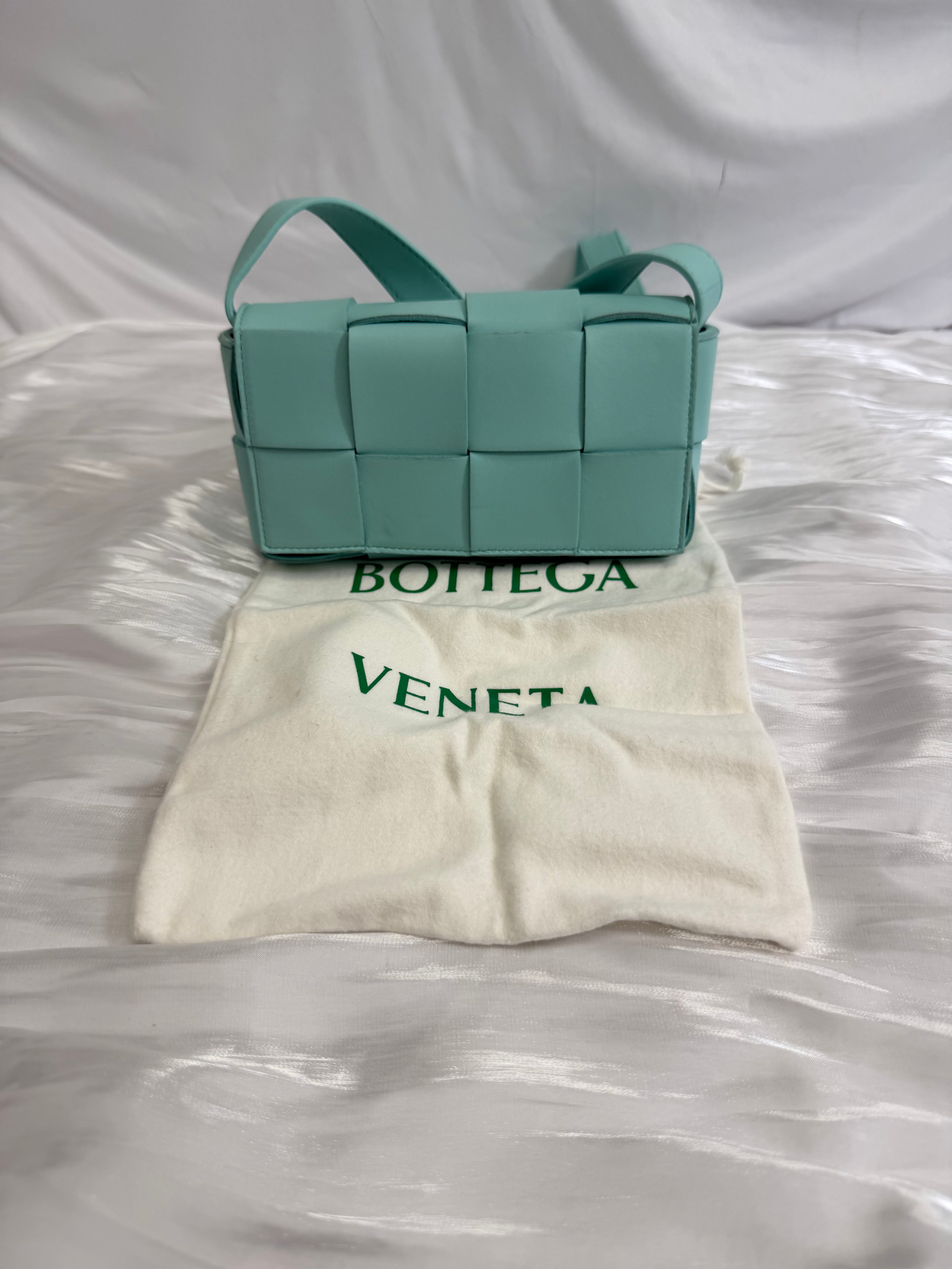 Bottega Veneta Teal Leather Padded Cassette Bag