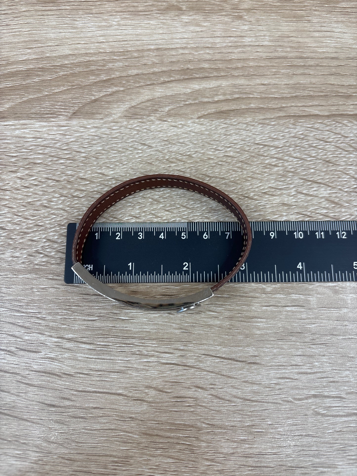Hermes Brown Leather Lock Bracelet