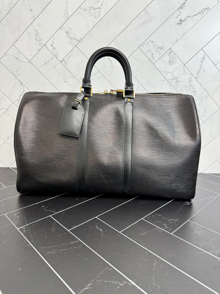 Louis Vuitton Black Epi Keepall 45