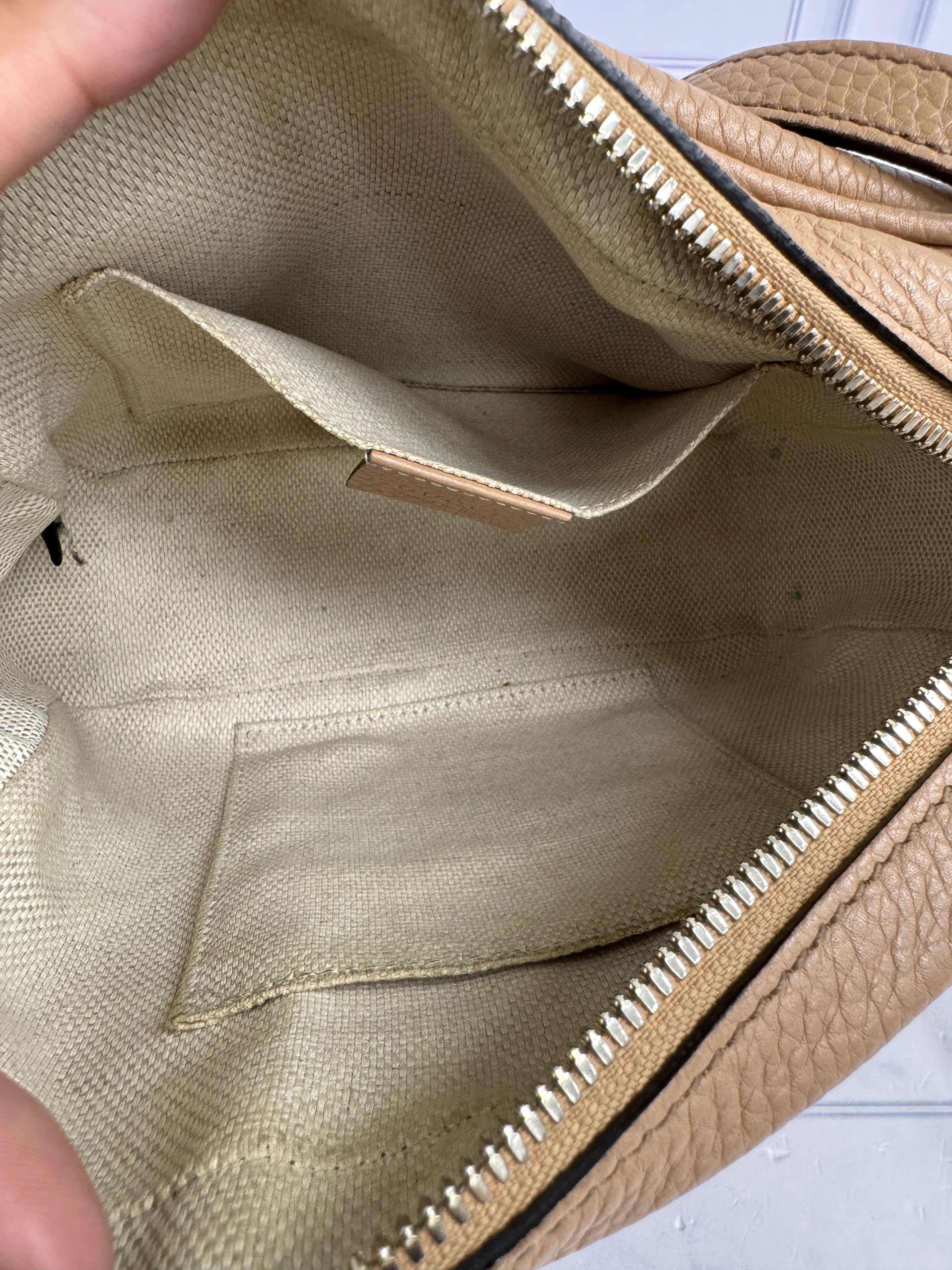 Gucci Brown Pebbled Calfskin Soho Crossbody Bag