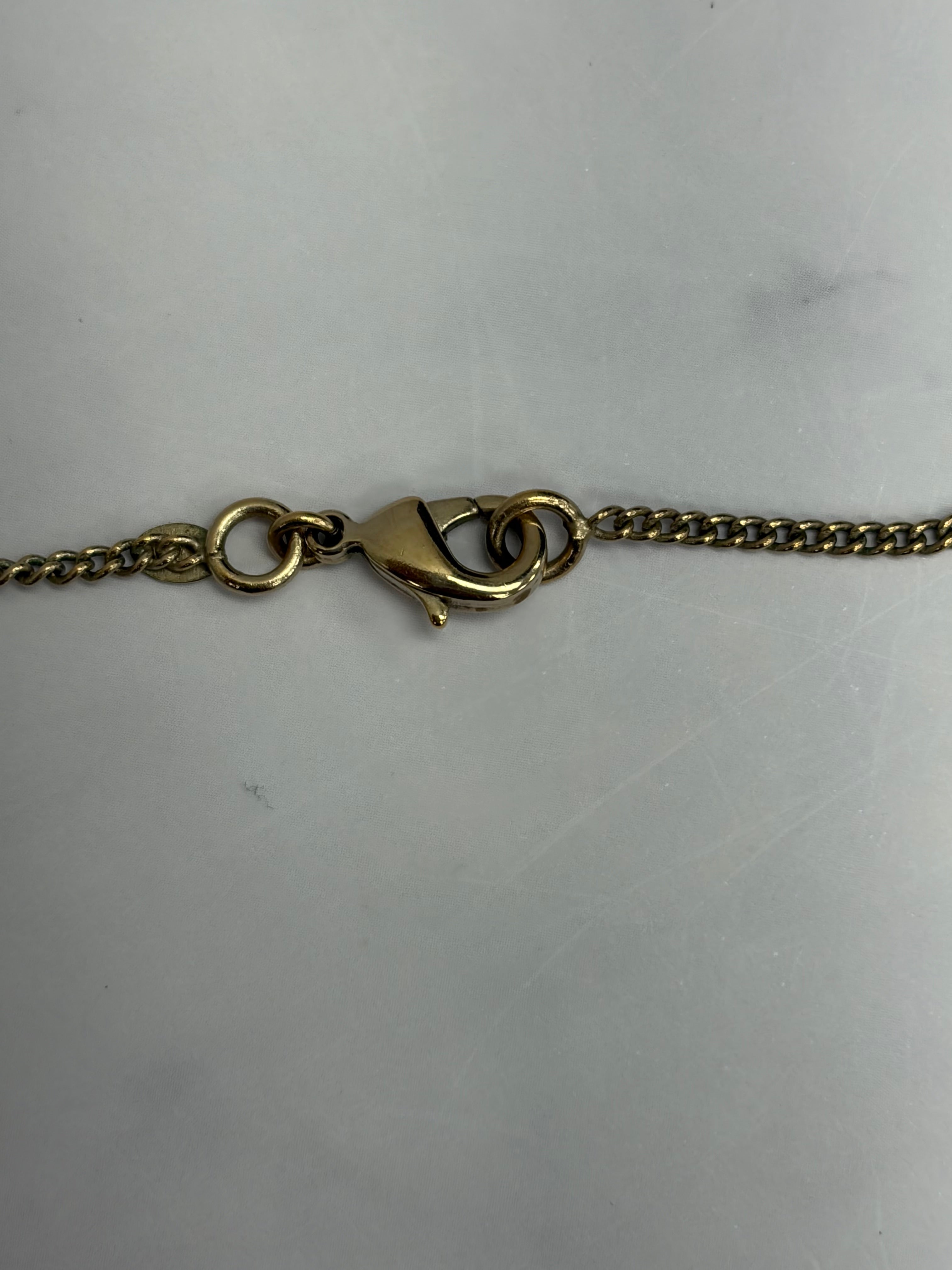 Chanel Gold Tone CC Pastel Crystal Pendent Necklace