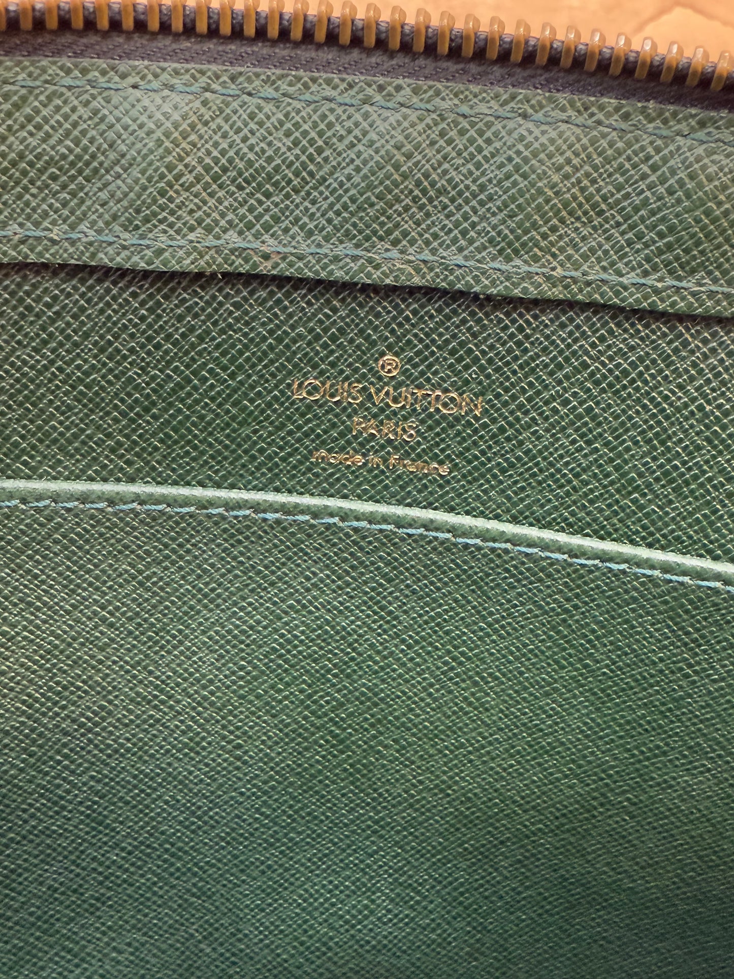 Louis Vuitton Green Taiga Leather Clutch