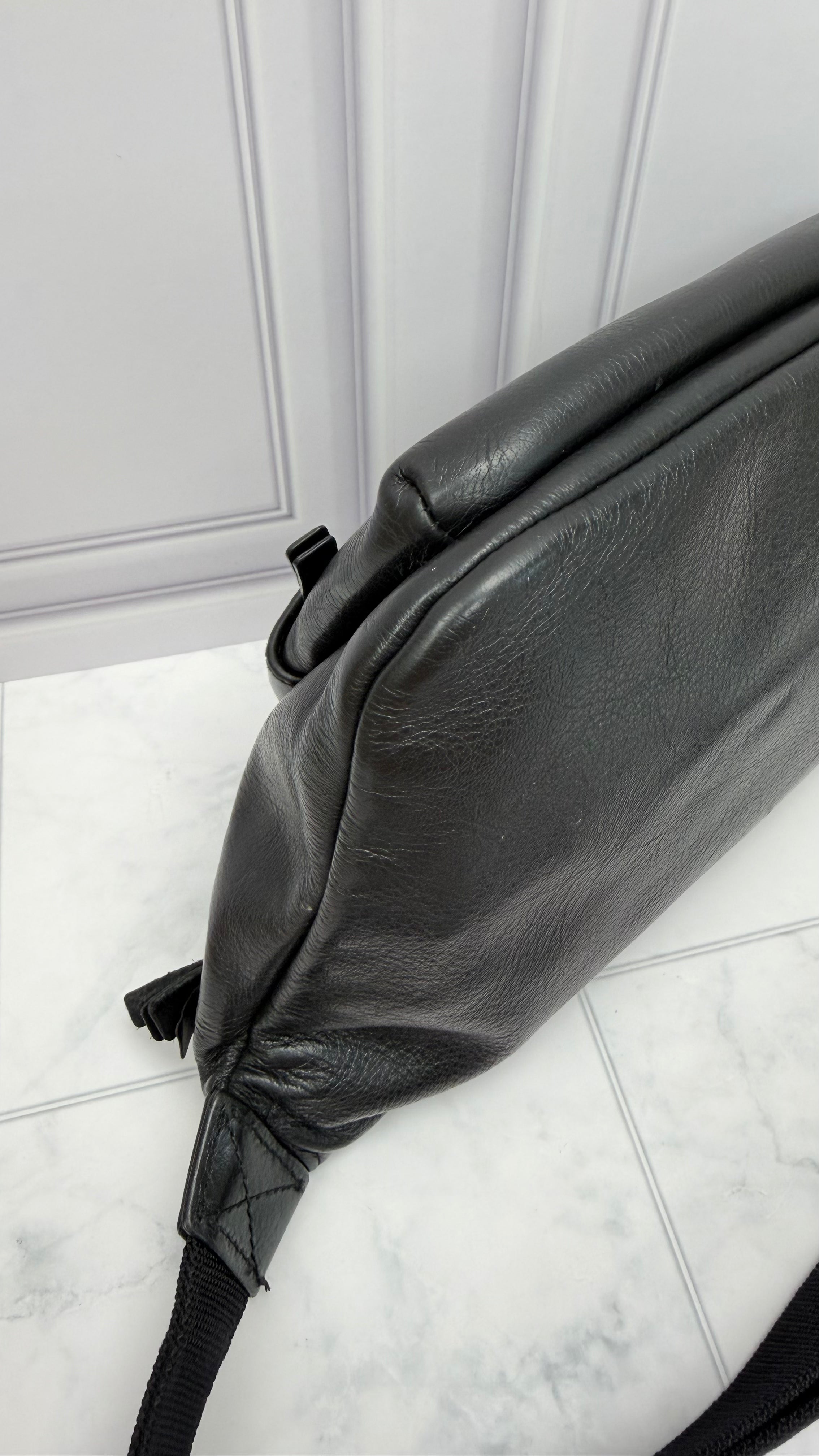 Balenciaga Black Leather Bum Bag