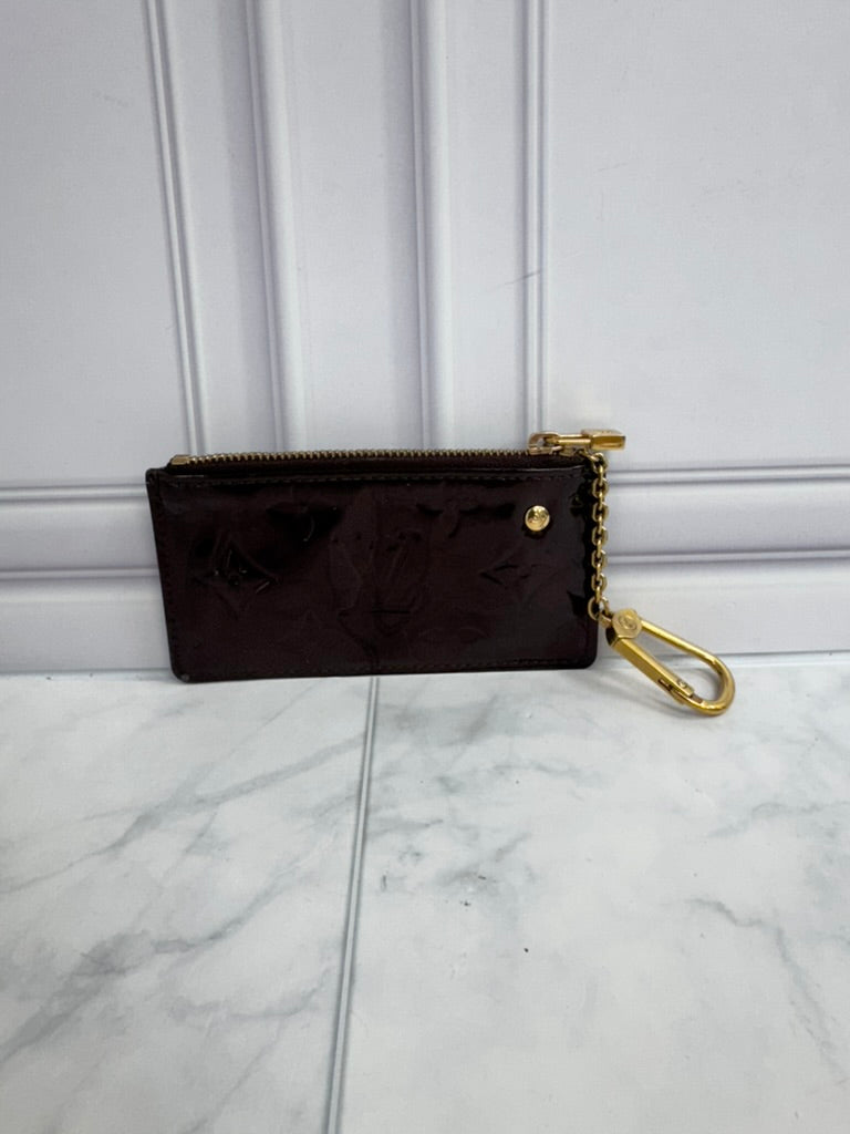 Louis Vuitton Burgundy Monogram Vernis Key Cles