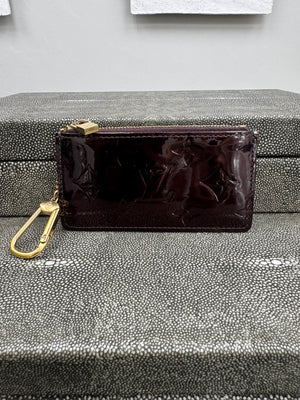 Louis Vuitton Burgundy Monogram Vernis Key Cles
