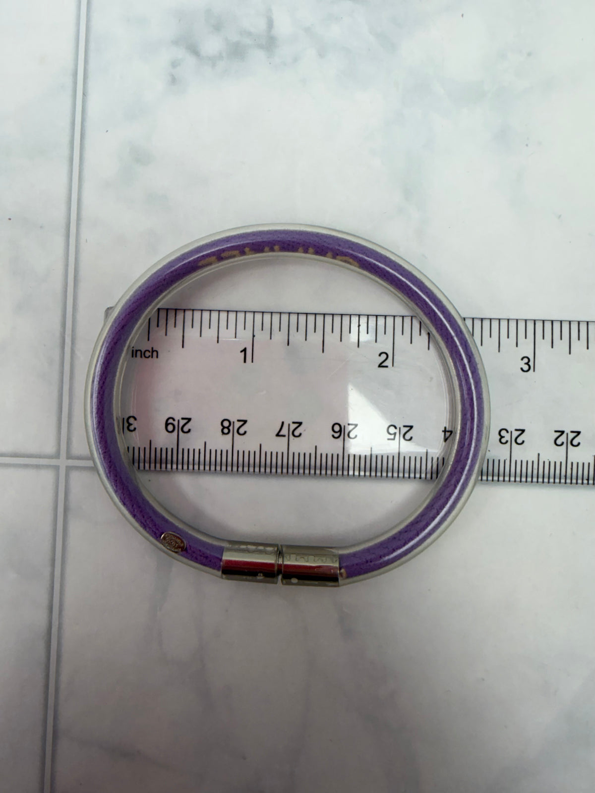 Chanel Purple Rubber Sport Line Logo Tube Bracelet