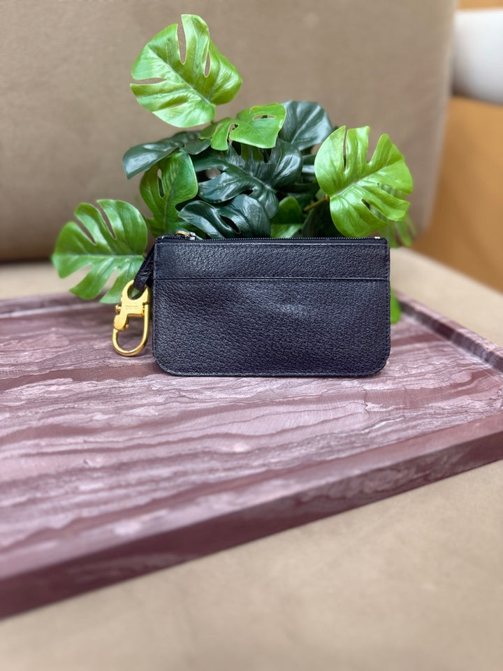 Gucci Vintage Black Leather Key Pouch
