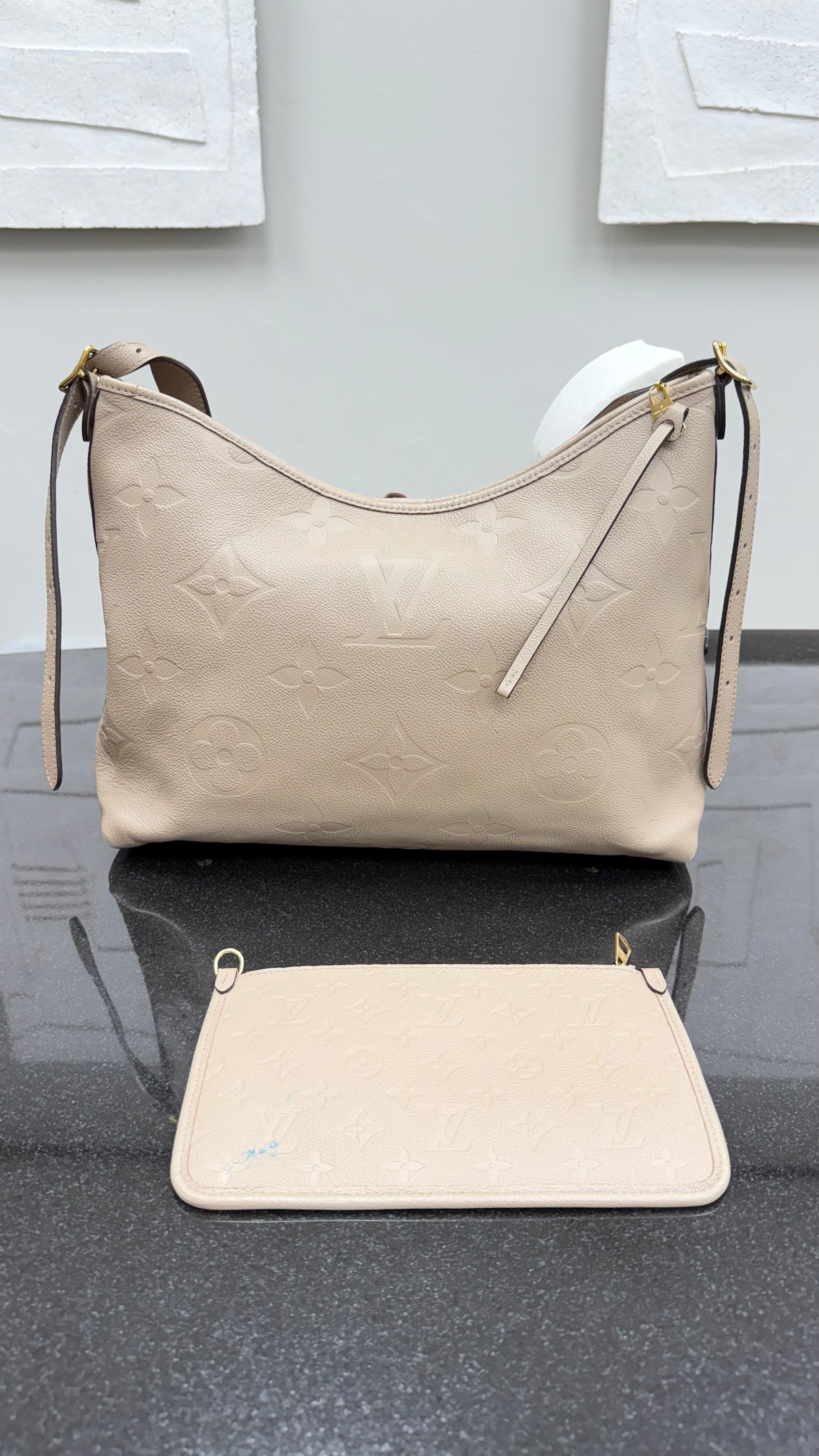 Louis Vuitton Turtledove Empreinte Carryall MM Shoulder Bag
