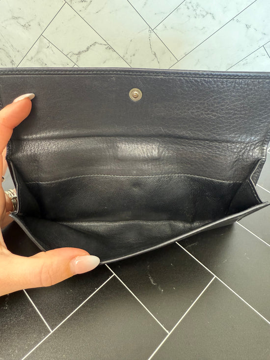 Gucci Black Leather Long Wallet