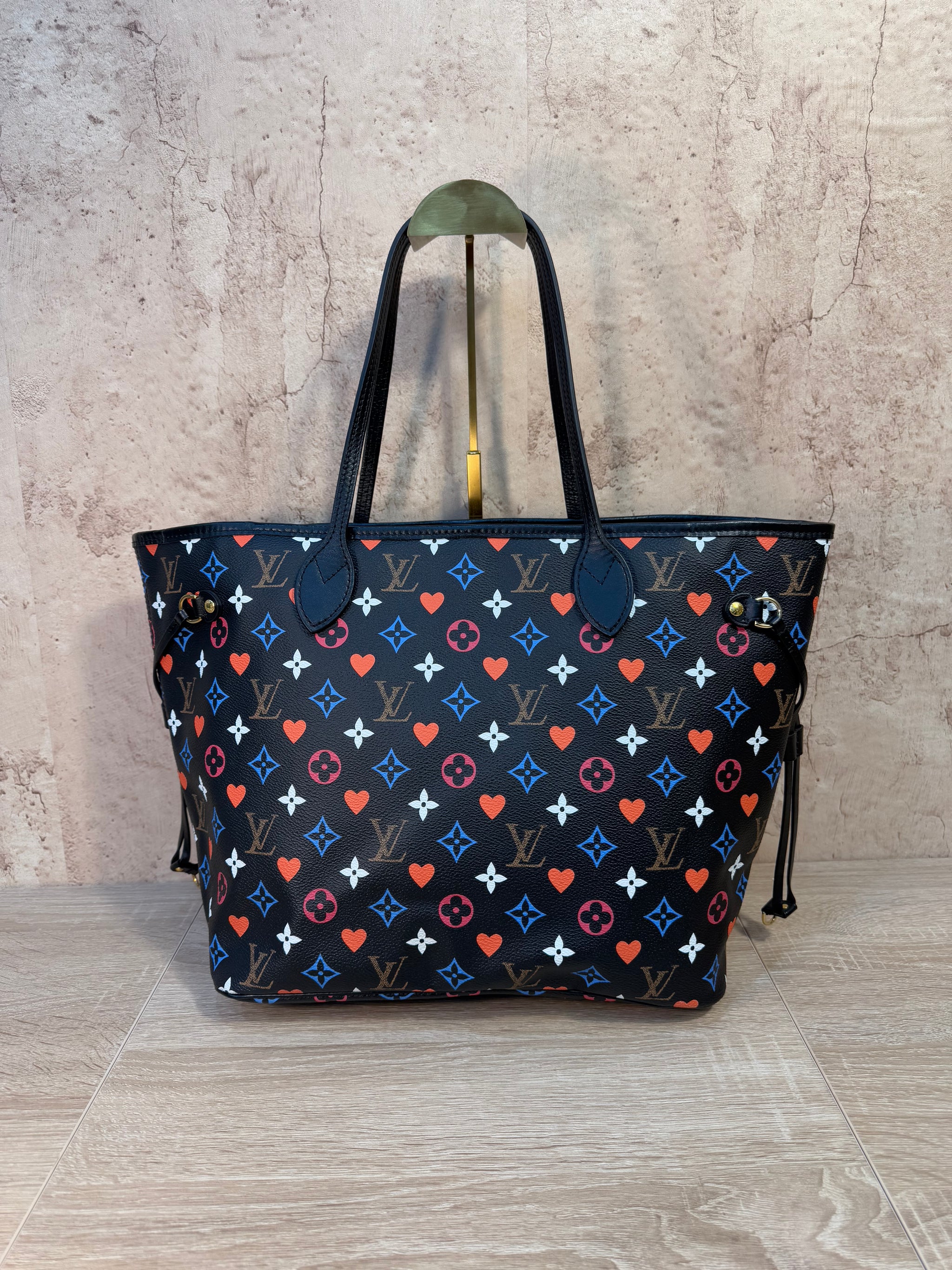 LIKE NEW Louis Vuitton Limited Edition Black Game On Neverfull MM