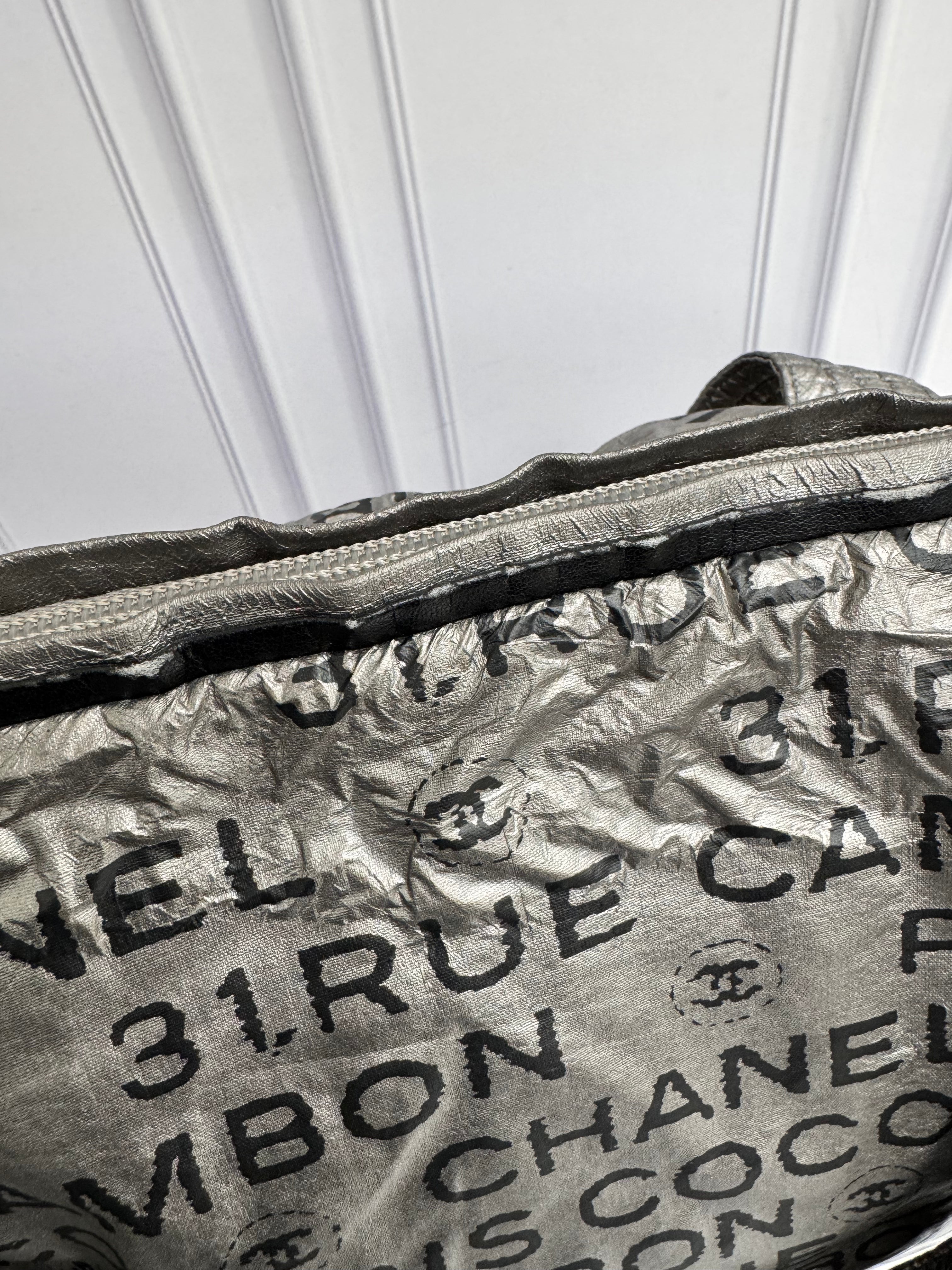 Chanel Silver Nylon Unlimited Ligne Tote Bag