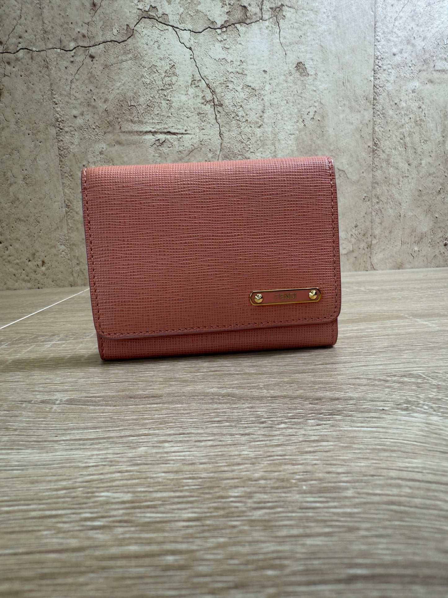 Fendi Pink Leather Card Case