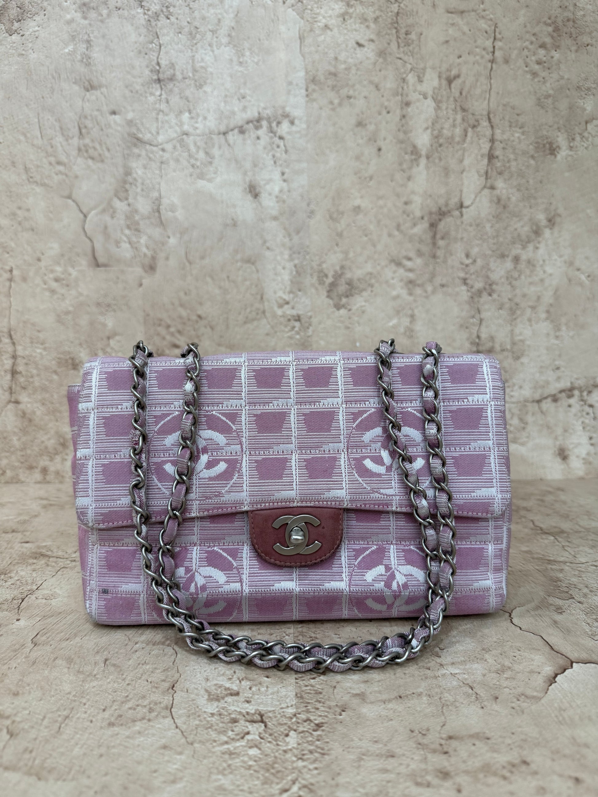 Chanel Pink Travel Line Medium Single Flap