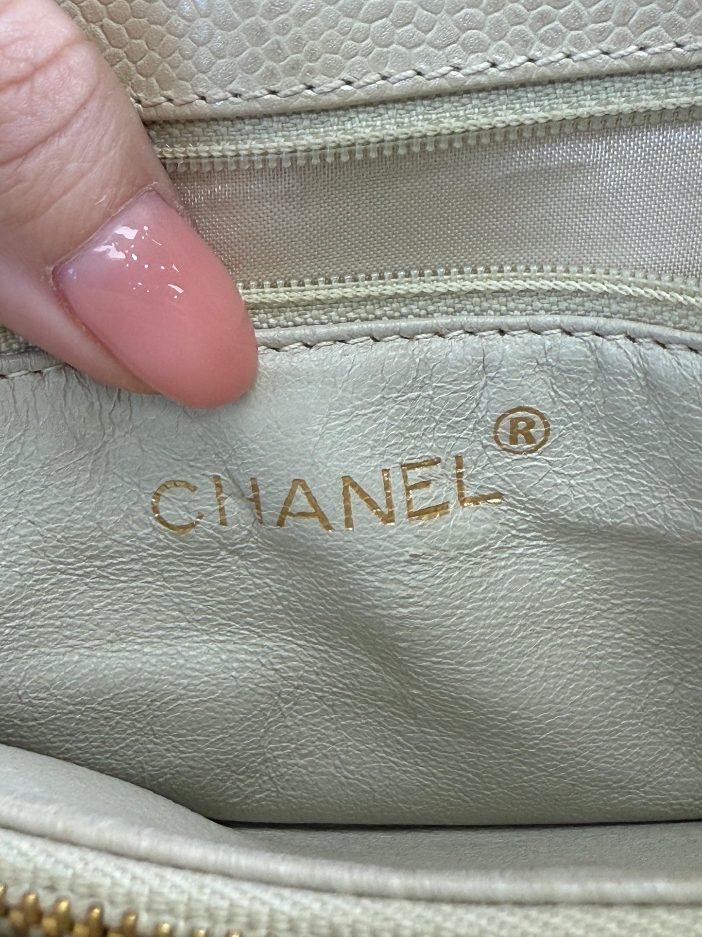 Chanel Pearl Quilted Caviar Shoulder Bag