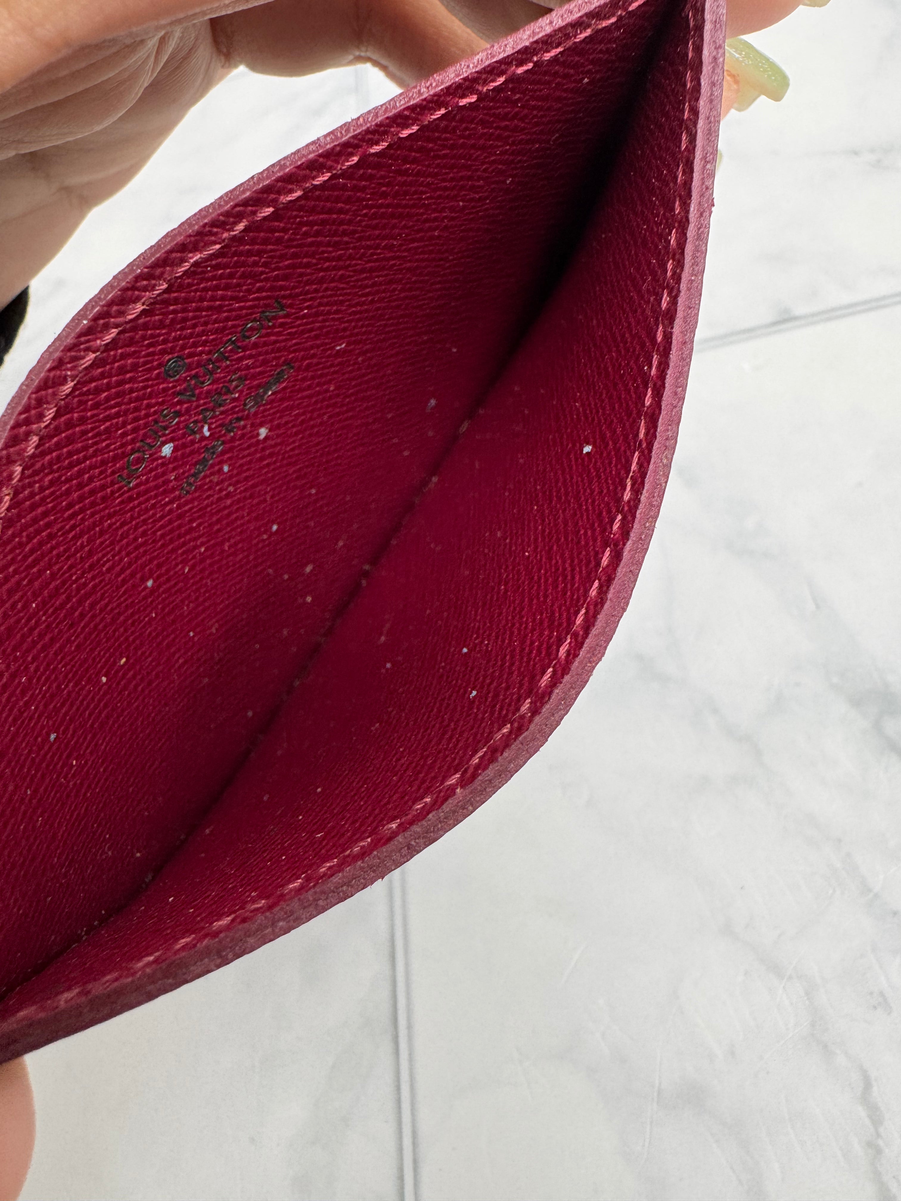 Louis Vuitton Monogram And Fuchsia Card Case