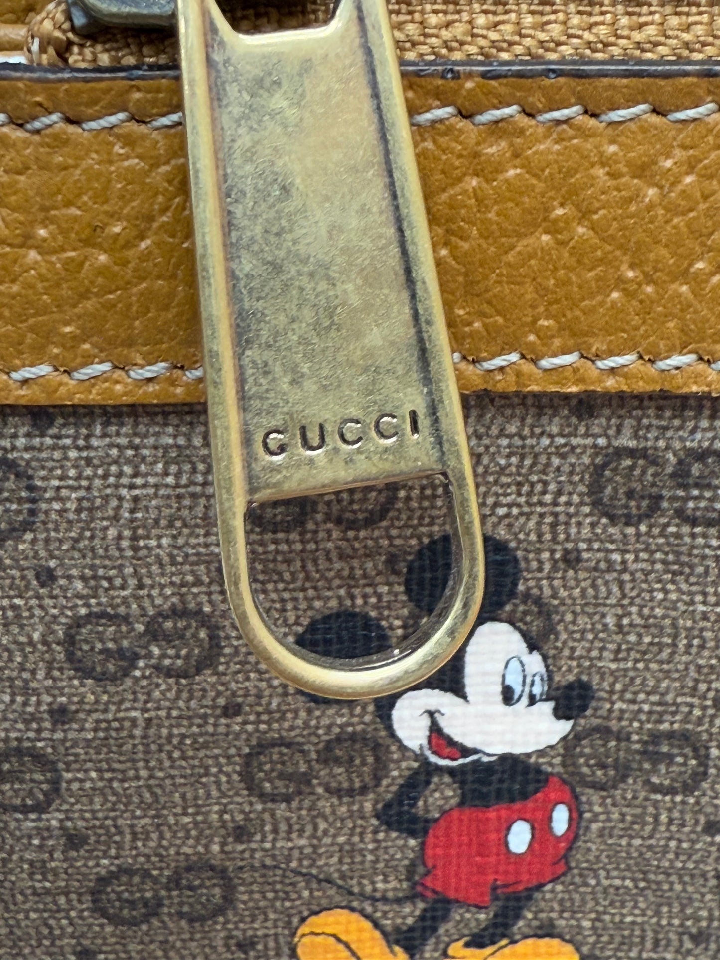 LIKE NEW Gucci x Disney Mickey Mouse GG Coated Canvas Pouch